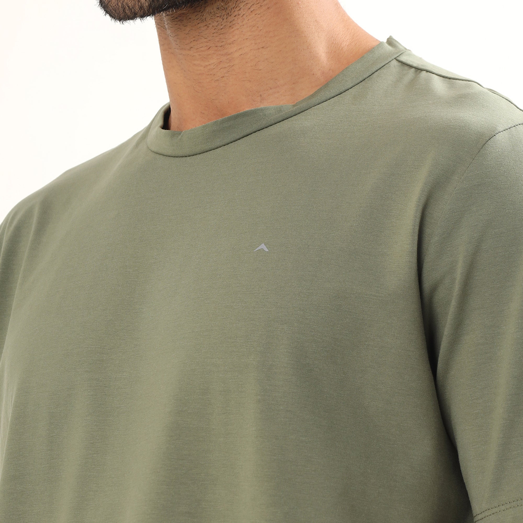 Round Neck T-Shirt | Lightweight and Breathable | Olive-thumbmail-7