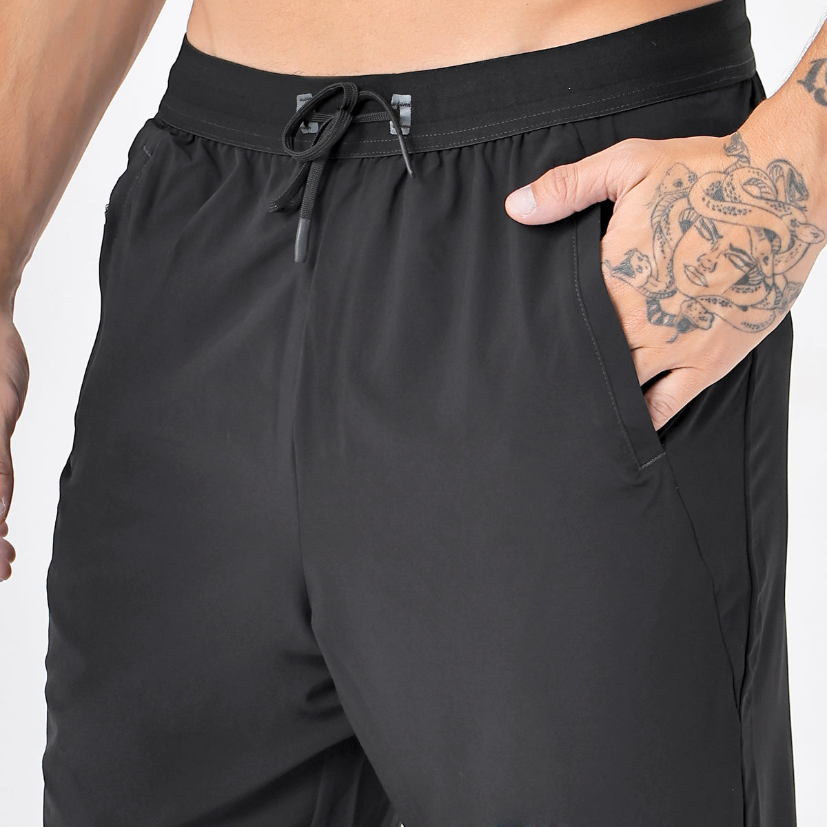 Men's Long Track Pants with 1 Zipper Pocket (EH930) Black-thumbmail-5