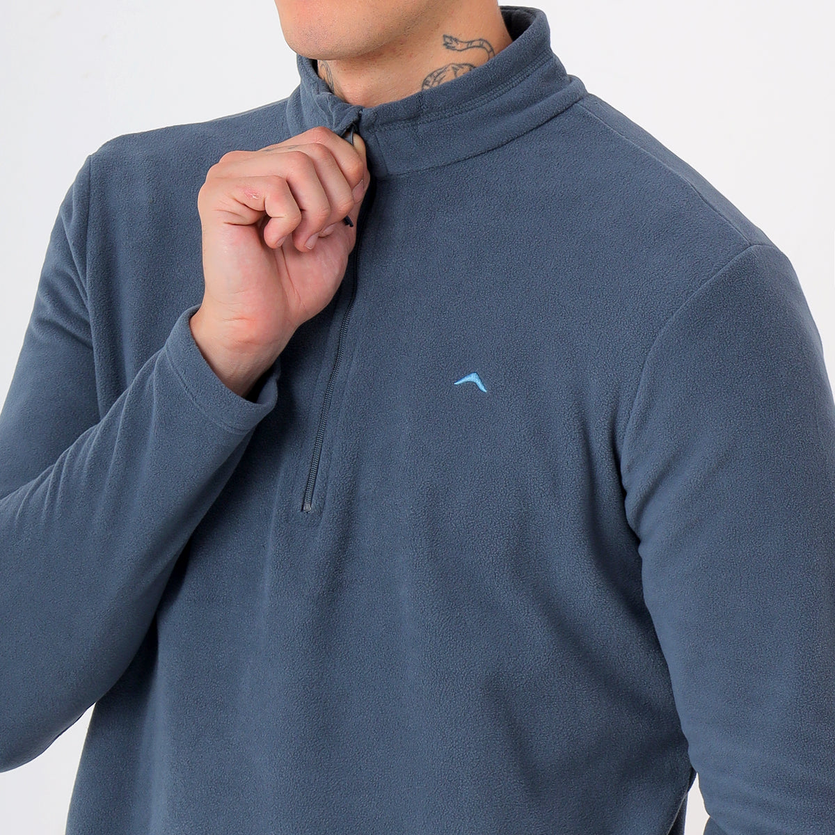 Men's Half Zip Fleece Jacket – Lightweight (EH400) Blue Grey-thumbmail-5