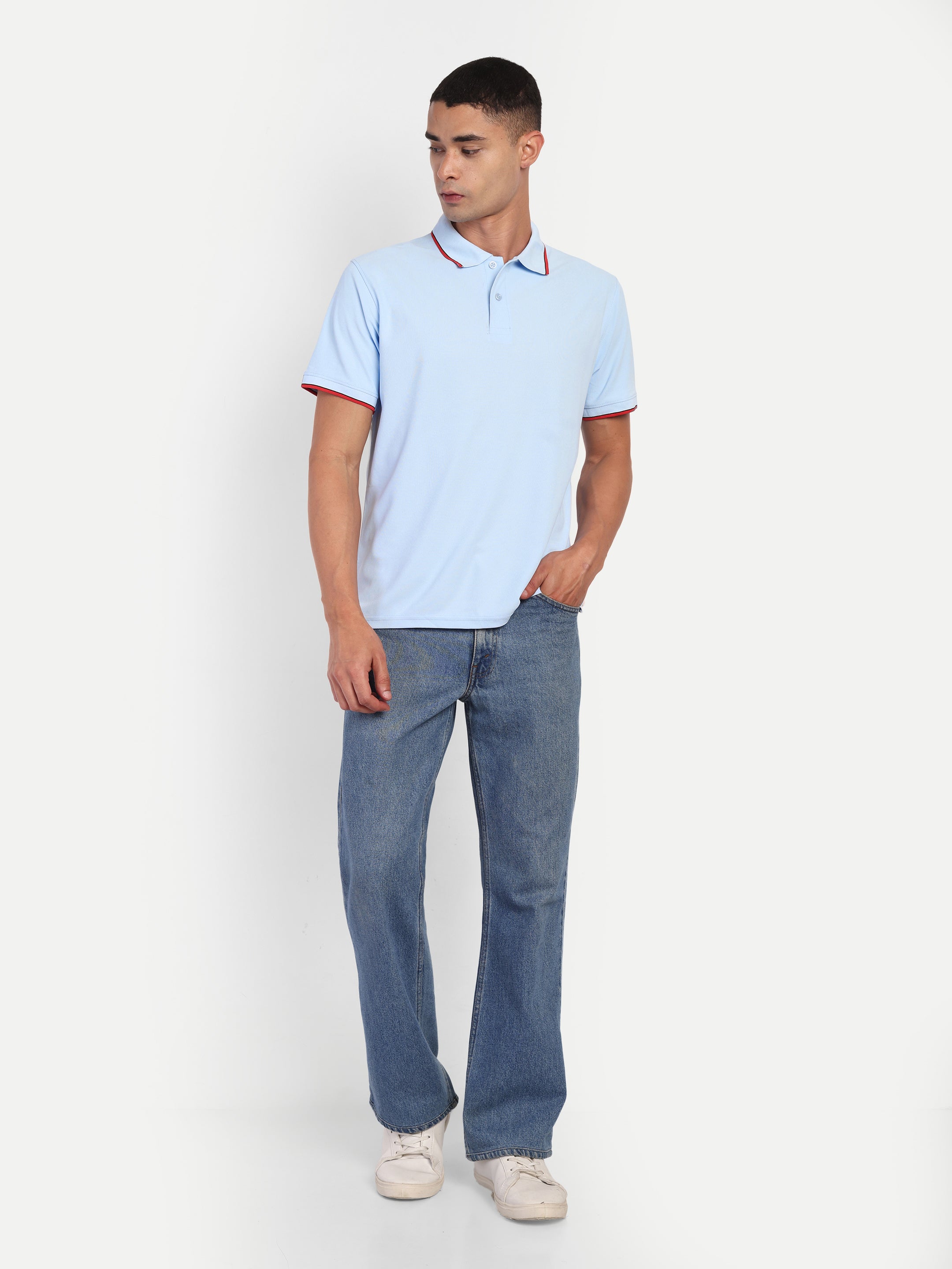 Adventra Polo Half Sleeve Tshirt ADP100 (Sky Blue)-thumbmail-2