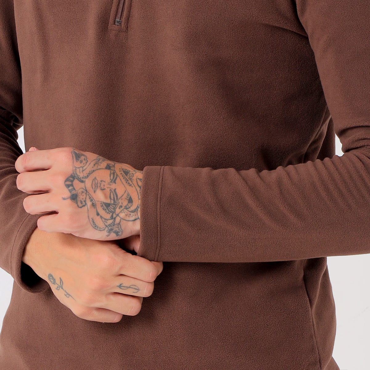 Men's Half Zip Fleece Jacket – Lightweight (EH400) Brown-thumbmail-6