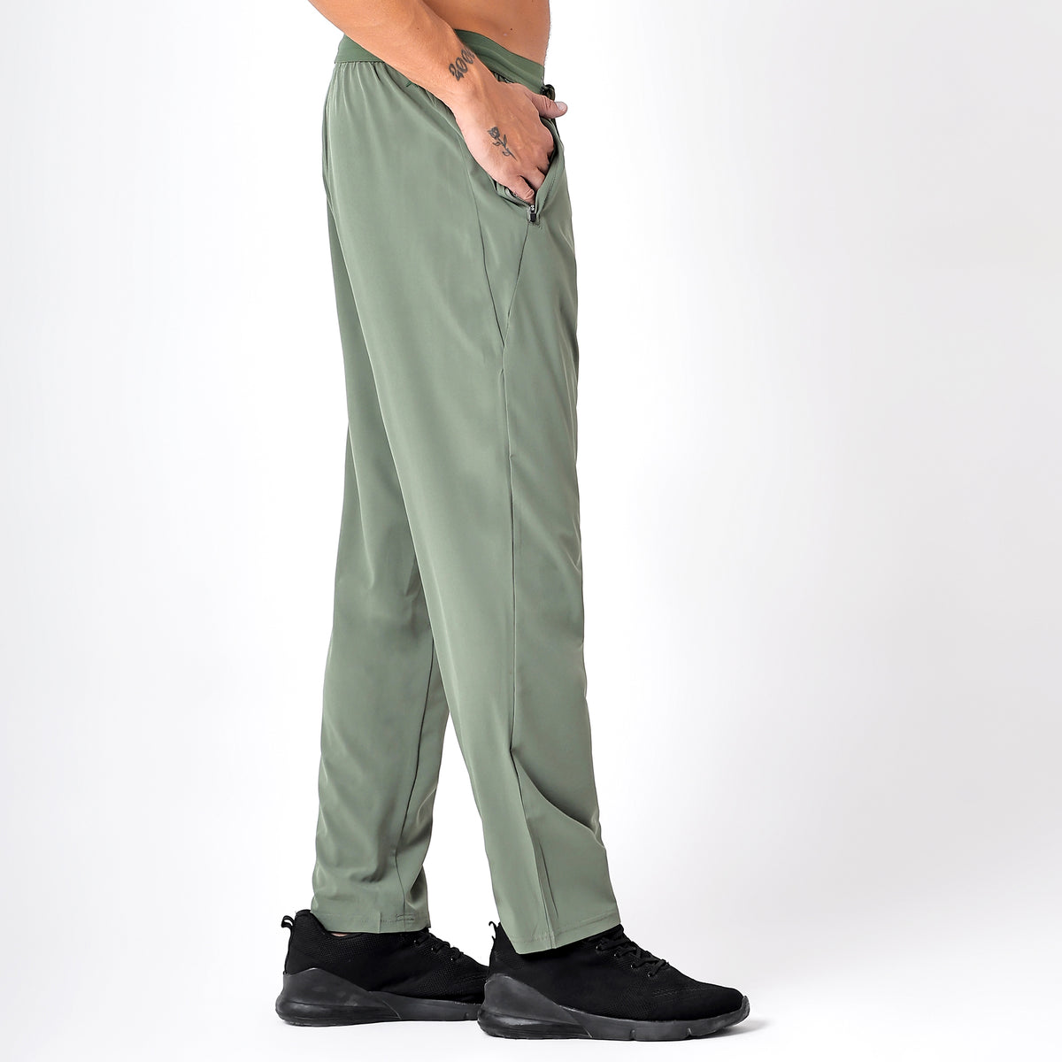 Men's Long Track Pants with 1 Zipper Pocket (EH930) Olive-thumbmail-6