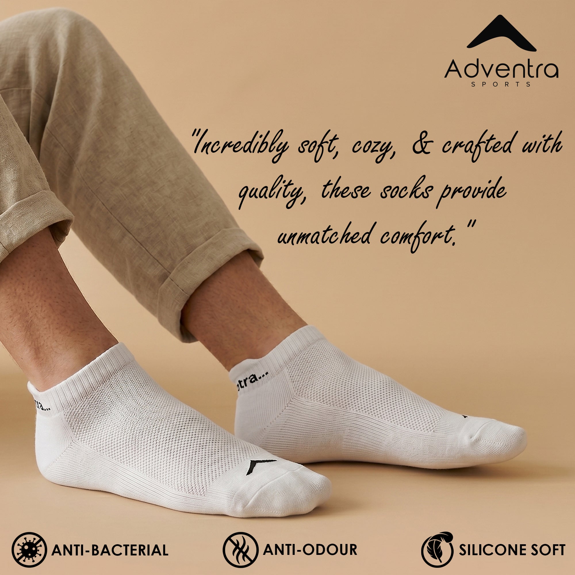 Low Ankle Cotton Socks – Pack of 2 (ES400) – White and Black-thumbmail-3