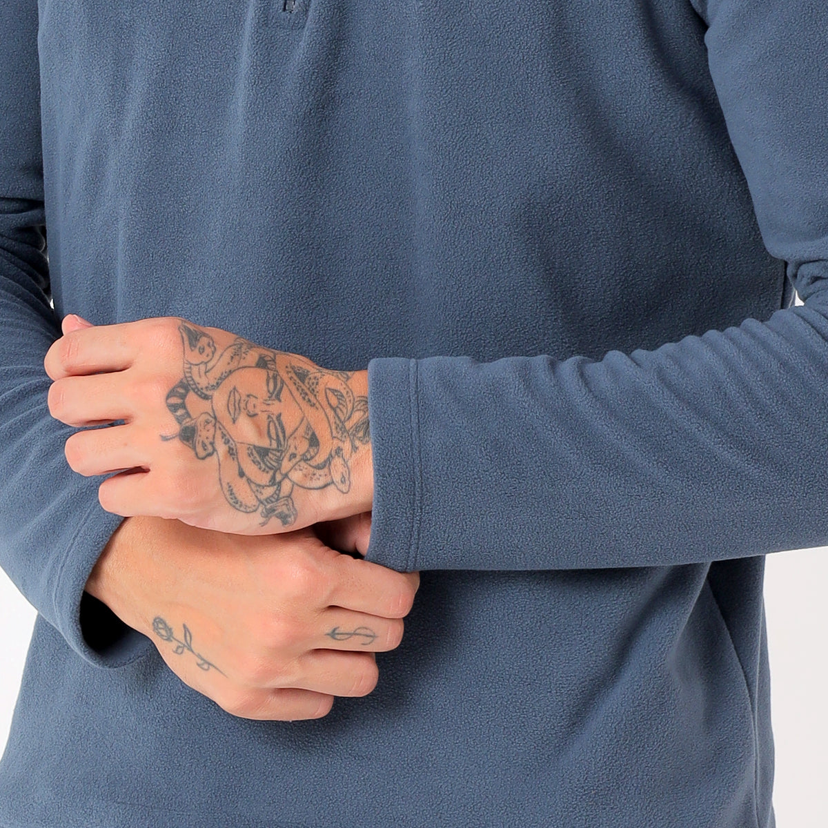 Men's Half Zip Fleece Jacket – Lightweight (EH400) Blue Grey-thumbmail-6