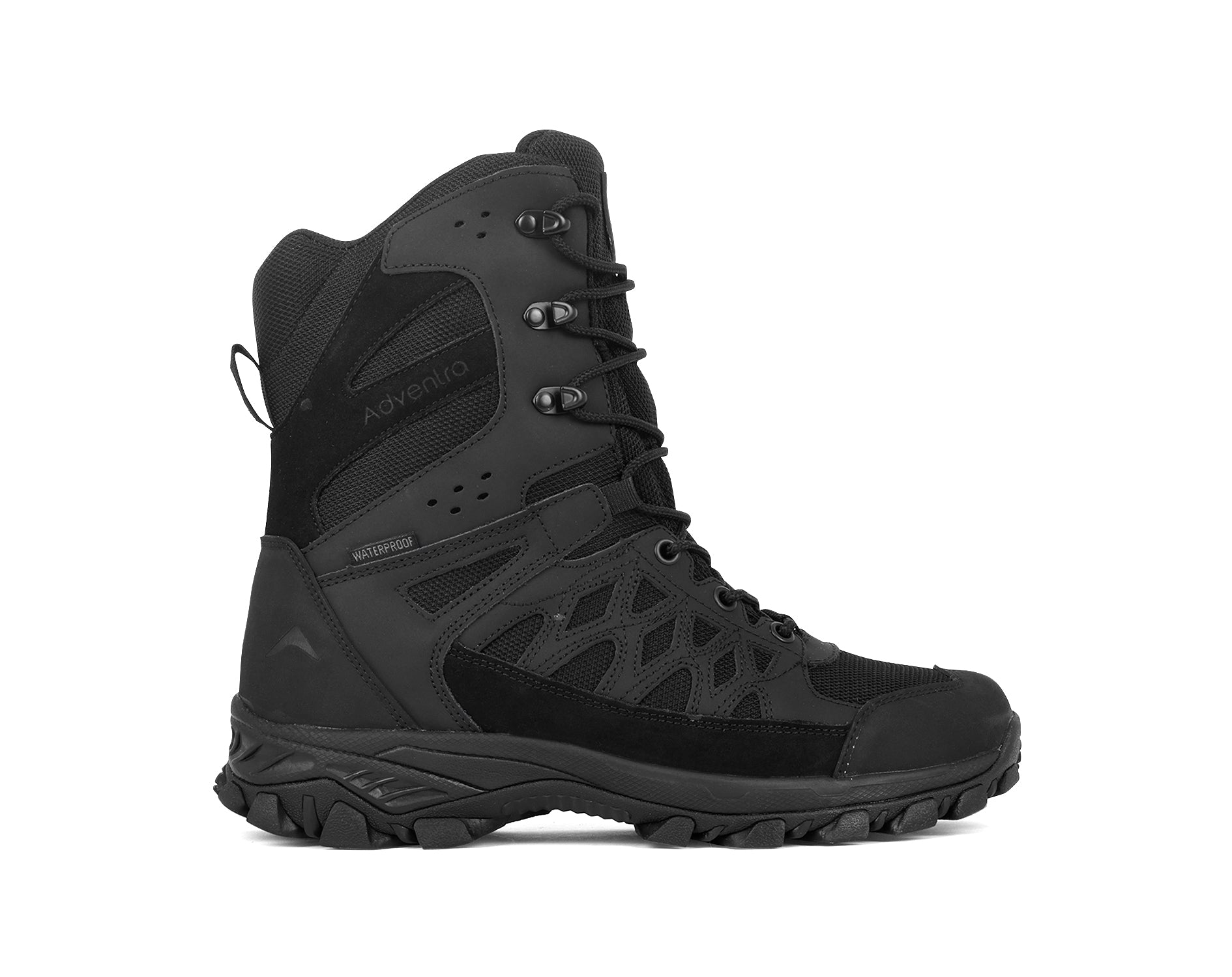Men Waterproof High-Top Hiking Shoes with Cushioned Comfort (WH1108) Black-thumbmail-8