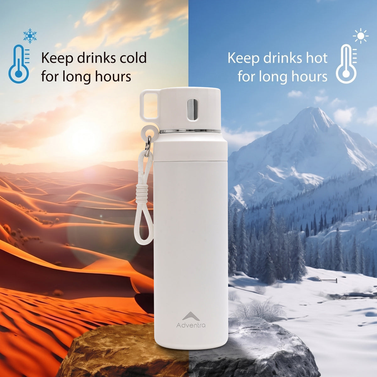 Adventra Trail Hydration Water Bottle 950 ml with Cup – White – BT101-thumbmail-4