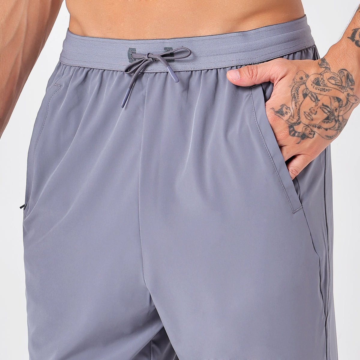 Men's Long Track Pants with 1 Zipper Pocket (EH930) Grey-thumbmail-7