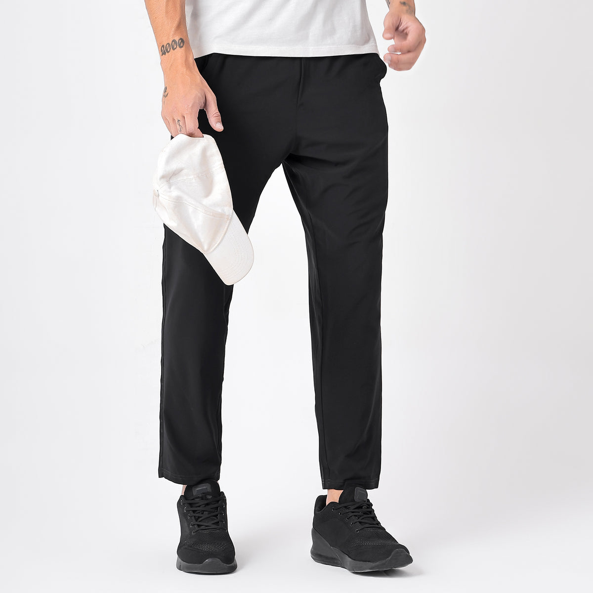 Men's Long Track Pants with 1 Zipper Pocket (EH930) Black-thumbmail-7