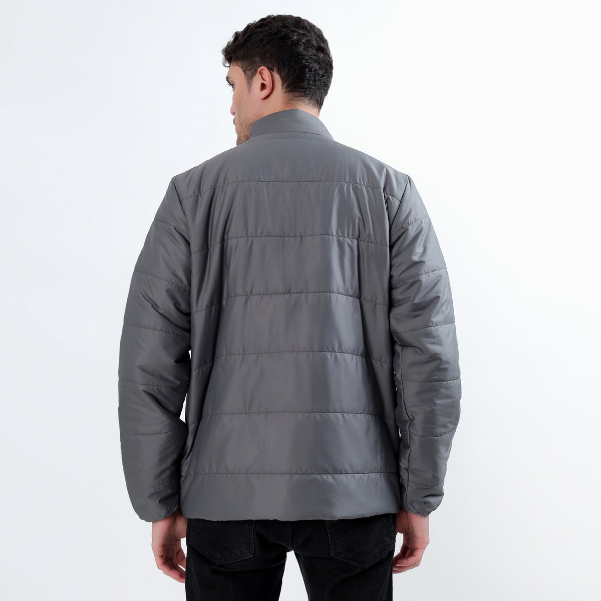 Men's Basic Winter Puffer Jacket – Water Repellent, Quilted - WH100 (Grey)-thumbmail-11