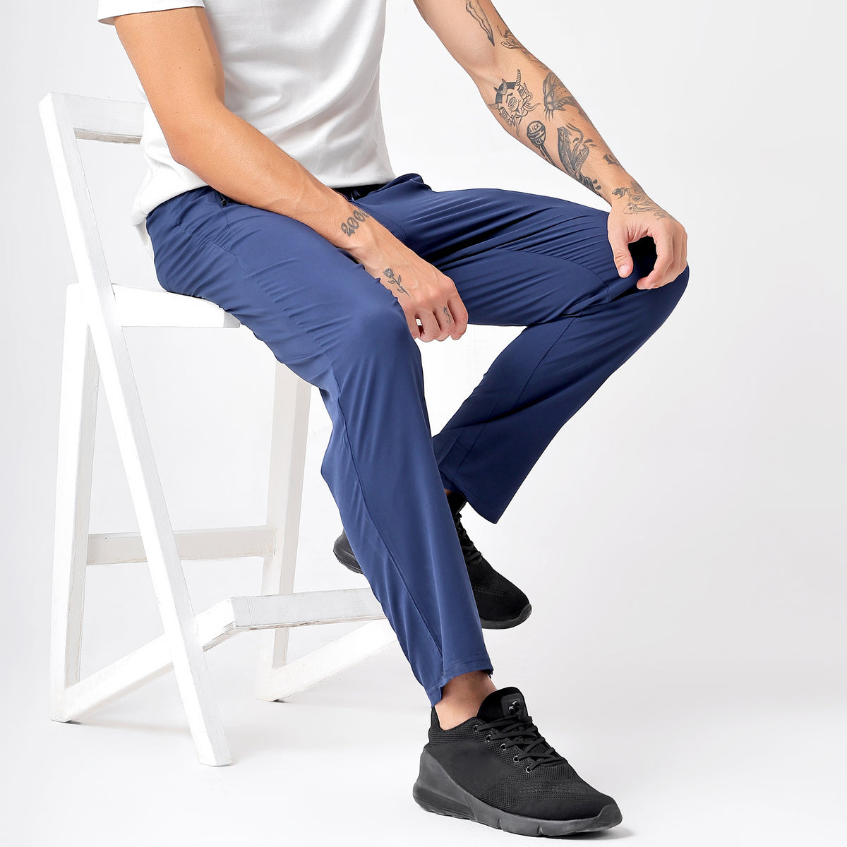 Men's Long Track Pants with 1 Zipper Pocket (EH930) Navy-thumbmail-7