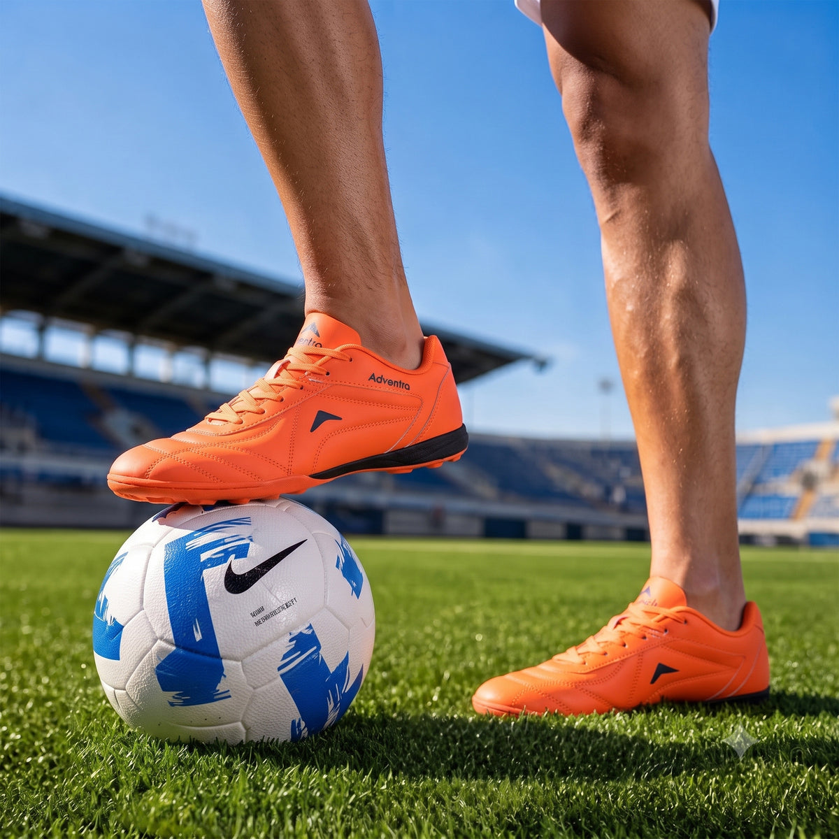 Men's Football Shoes with Turf Grip Rubber Outsole for Training and Matches (FB500) Orange-thumbmail-2