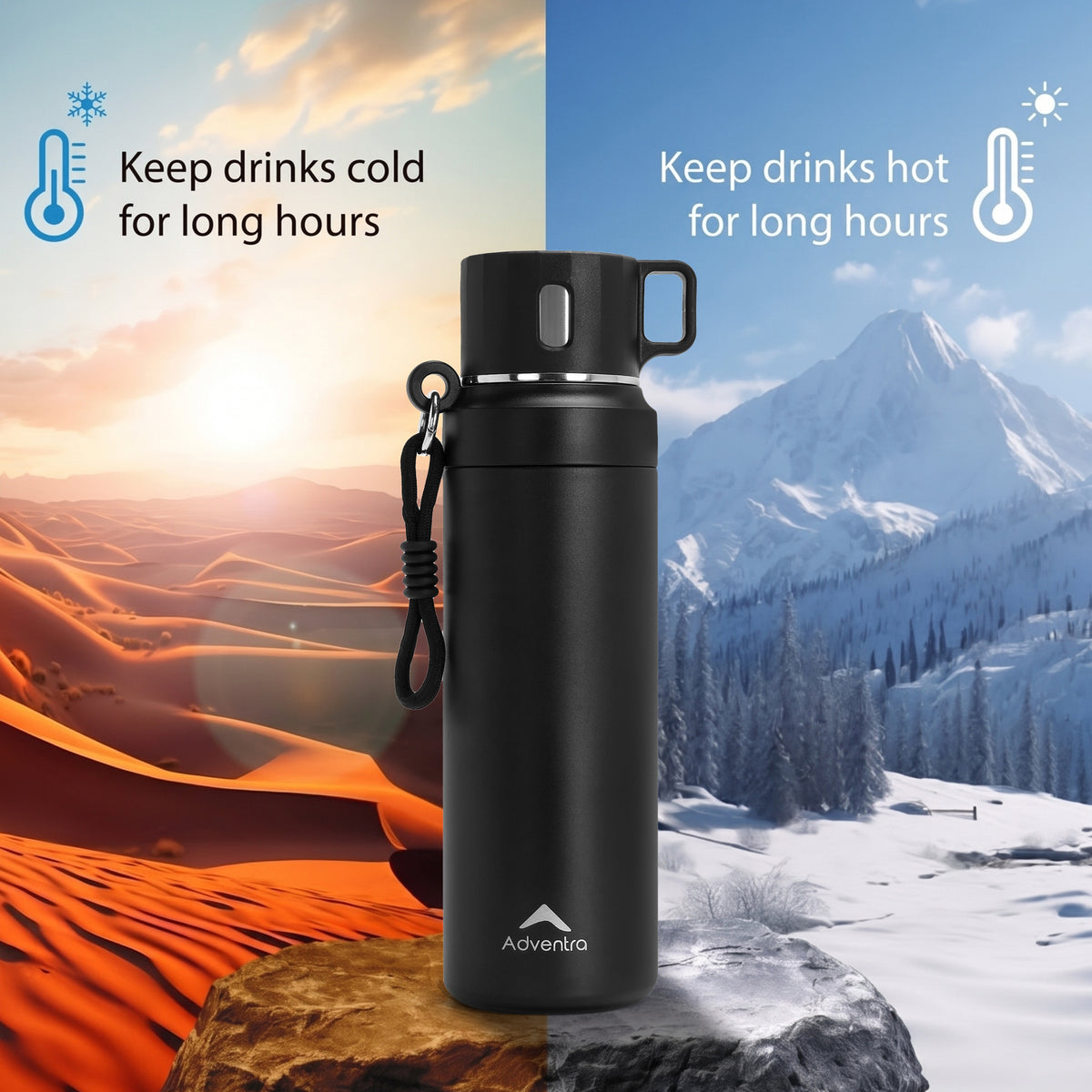 Adventra Trail Hydration Water Bottle 950 ml with Cup – Black – BT101-thumbmail-4