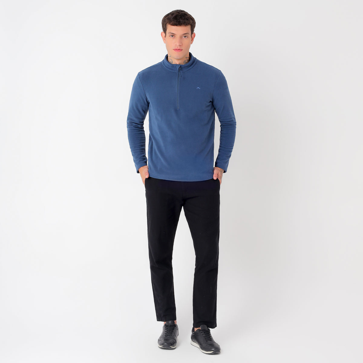 Men's Half Zip Fleece Jacket – Lightweight (EH400) Navy-thumbmail-7