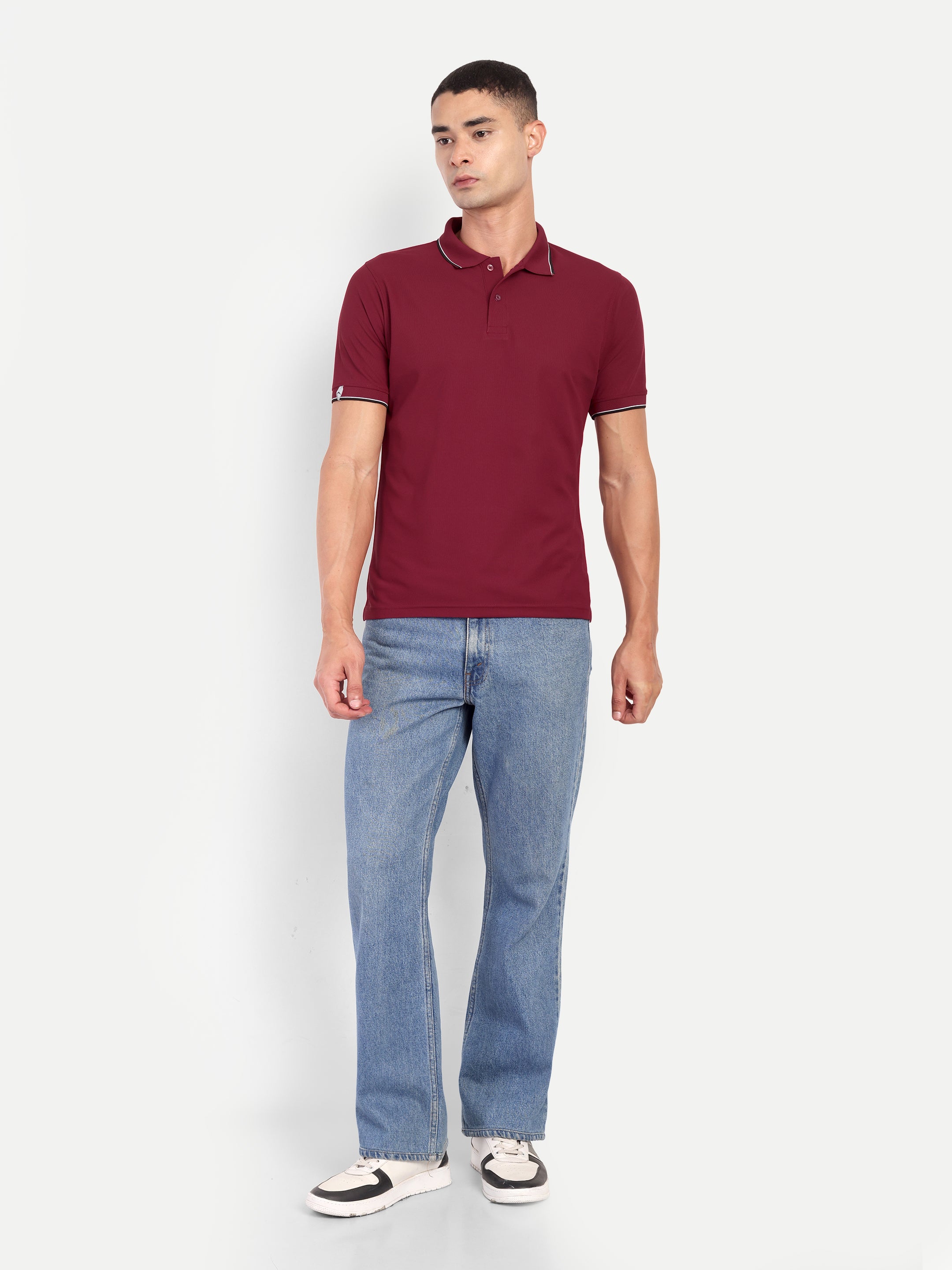Adventra Polo Half Sleeve Tshirt ADP100 (Dark Red)-thumbmail-2