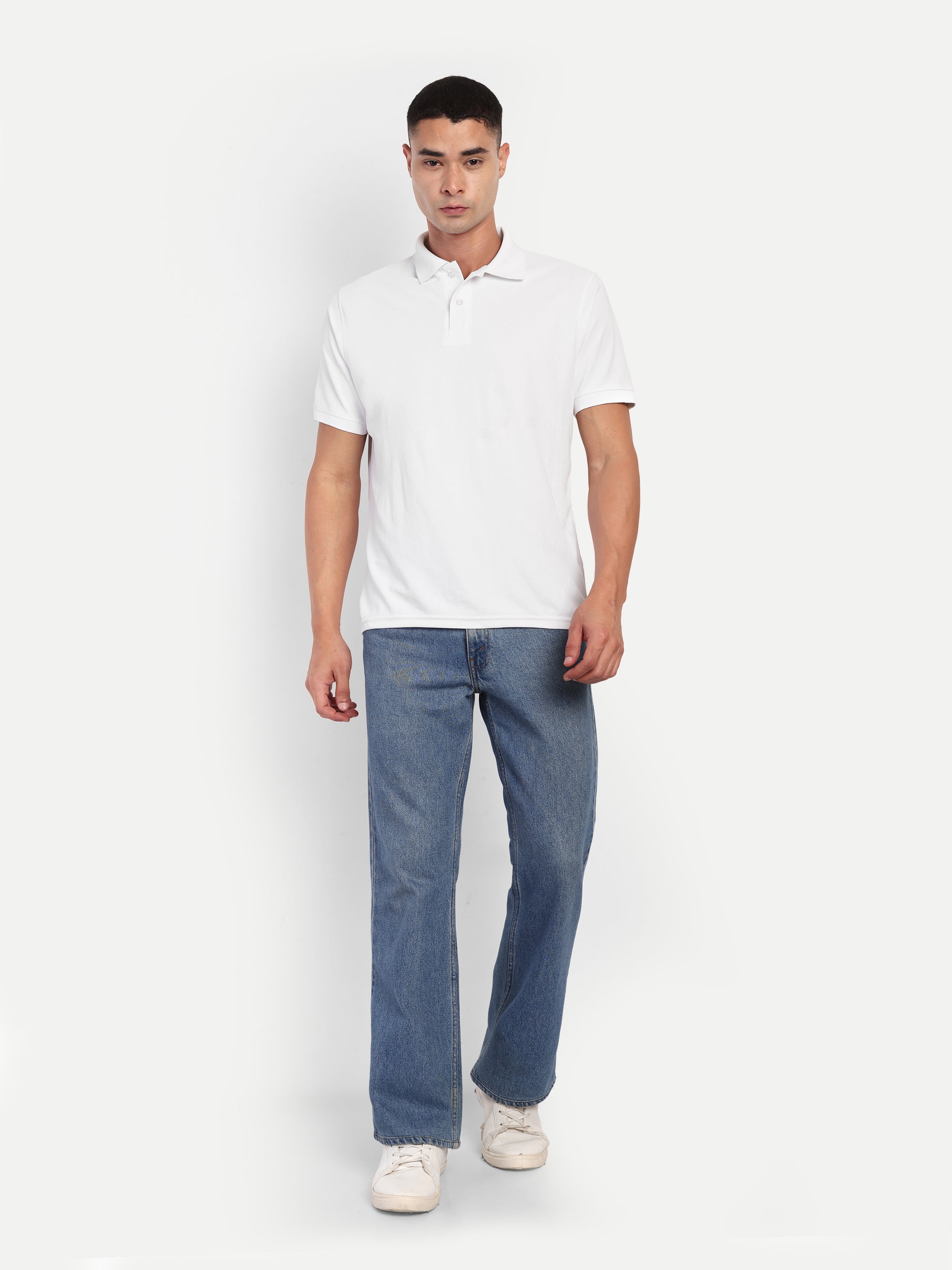 Adventra Polo Half Sleeve Tshirt ADP100 (White)-thumbmail-2