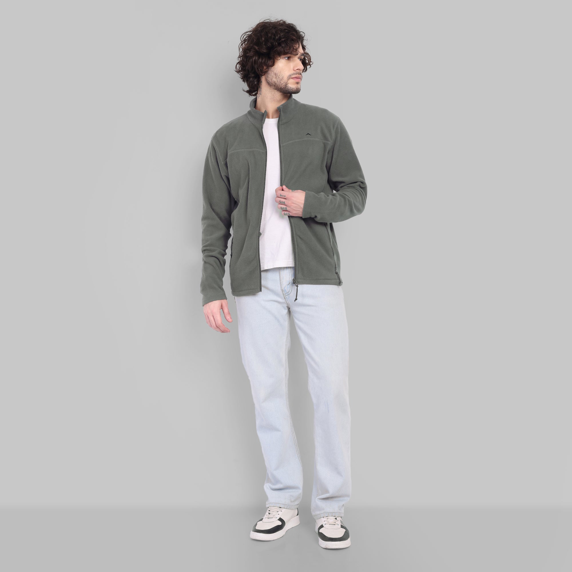 Full Zip Fleece Jacket – Lightweight (ET1000) Pewter Grey-thumbmail-2