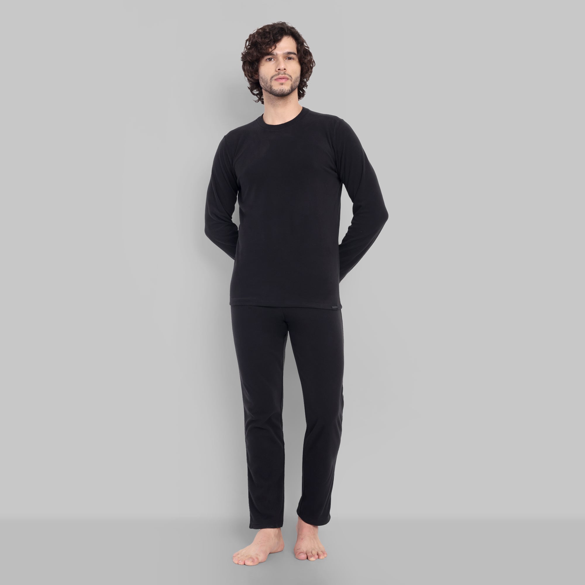 Fleece Thermal Bottom Wear – Winter Base Layer (EH500) Black-thumbmail-2