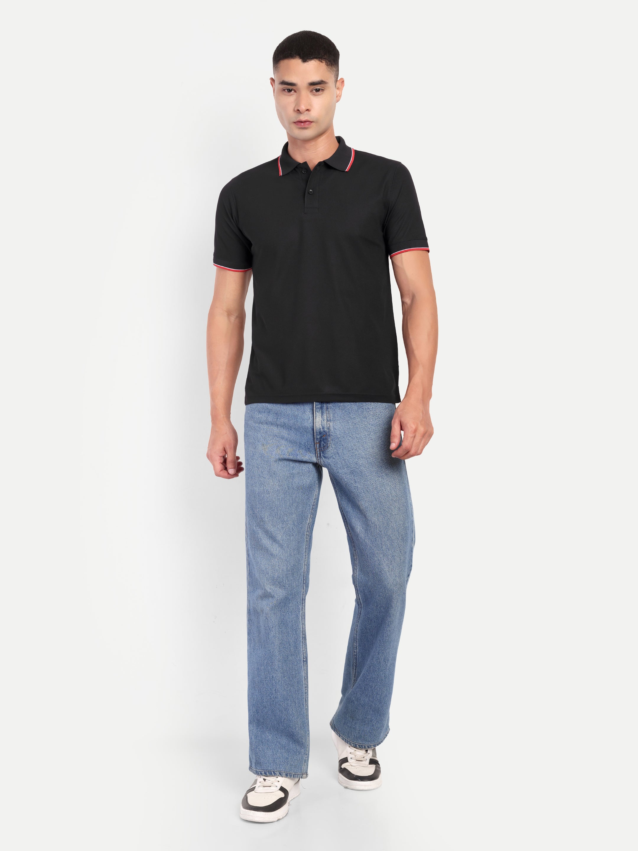 Adventra Polo Half Sleeve Tshirt ADP100 (Black)-thumbmail-2
