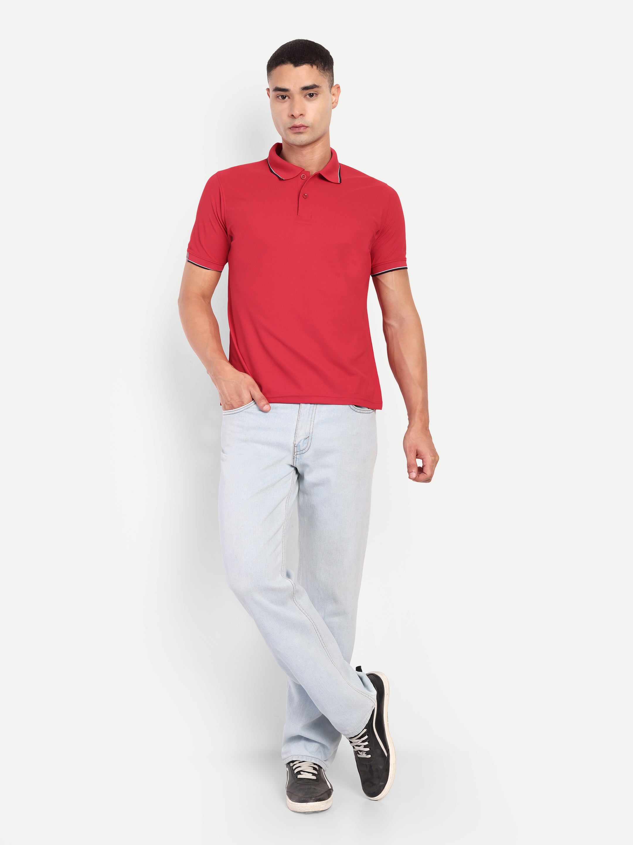 Adventra Polo Half Sleeve Tshirt ADP100 (Red)-thumbmail-2