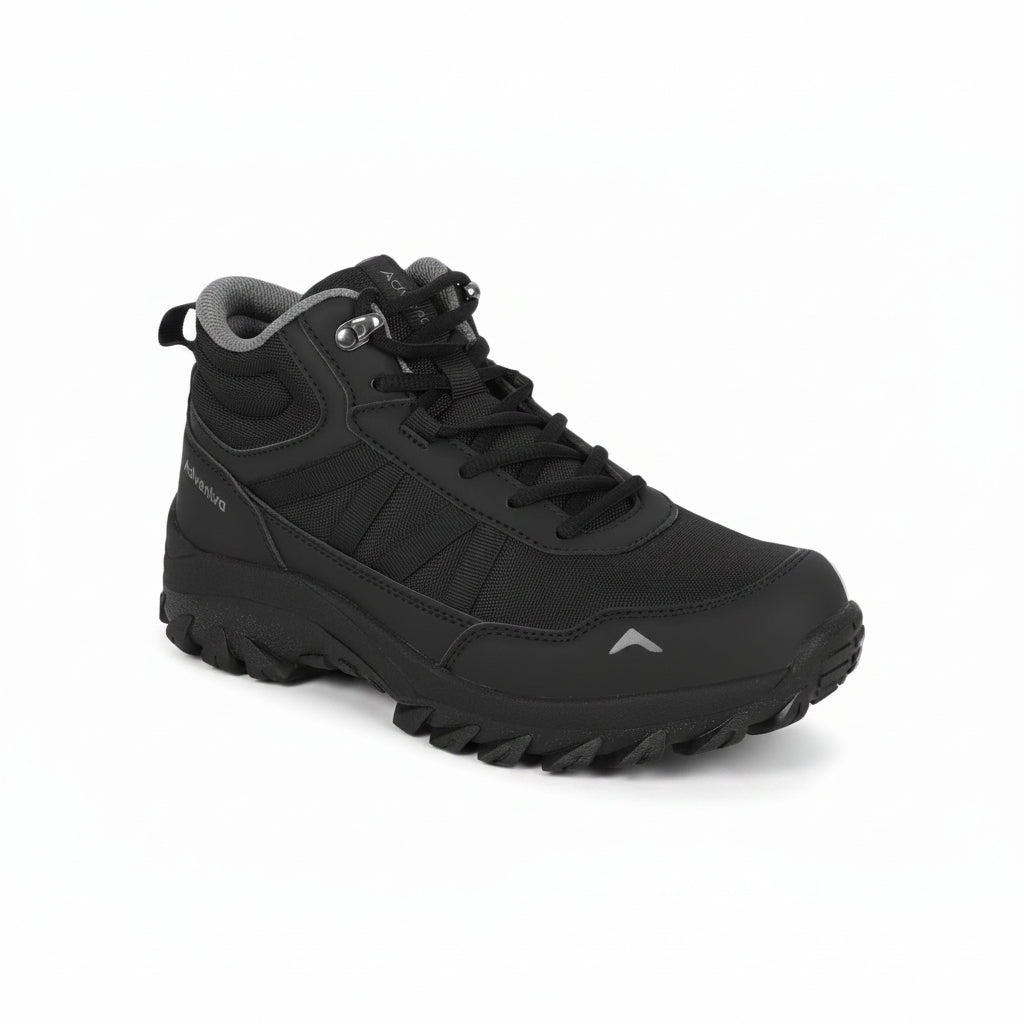 Men Mid-Top Hiking Shoes with Anti-Skid Full Rubber Sole (EH900) Full Black
