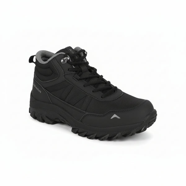 Men Mid-Top Hiking Shoes with Anti-Skid Full Rubber Sole (EH900) Full Black