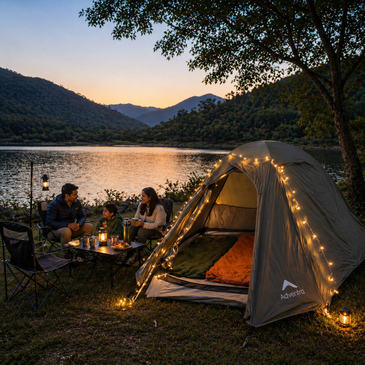 2-Person Dome Waterproof Camping Tent with Aluminium Poles, 2500 mm waterproofing (AL ET1102) Olive Green-thumbmail-8