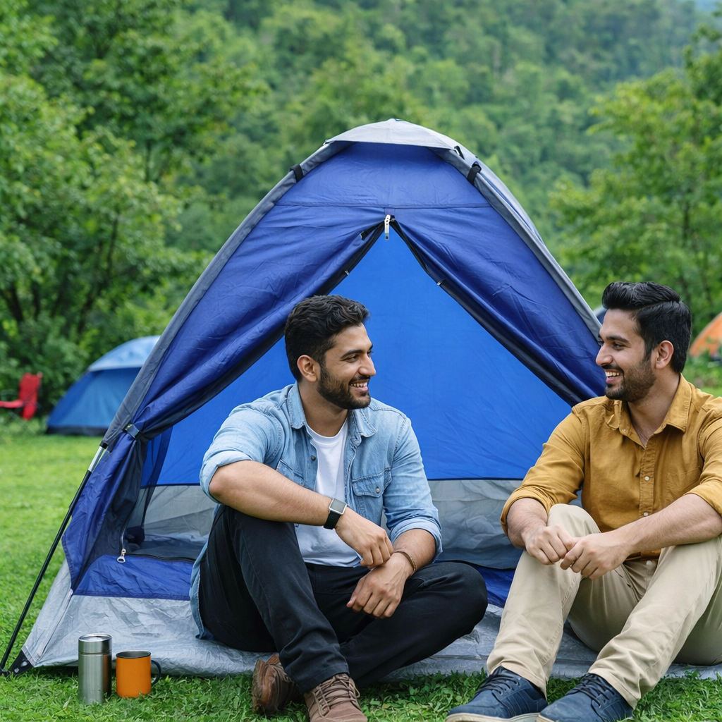 2-Person Camping Tent with UV Protection & Waterproof Flysheet (ET1102) Navy Blue-thumbmail-3