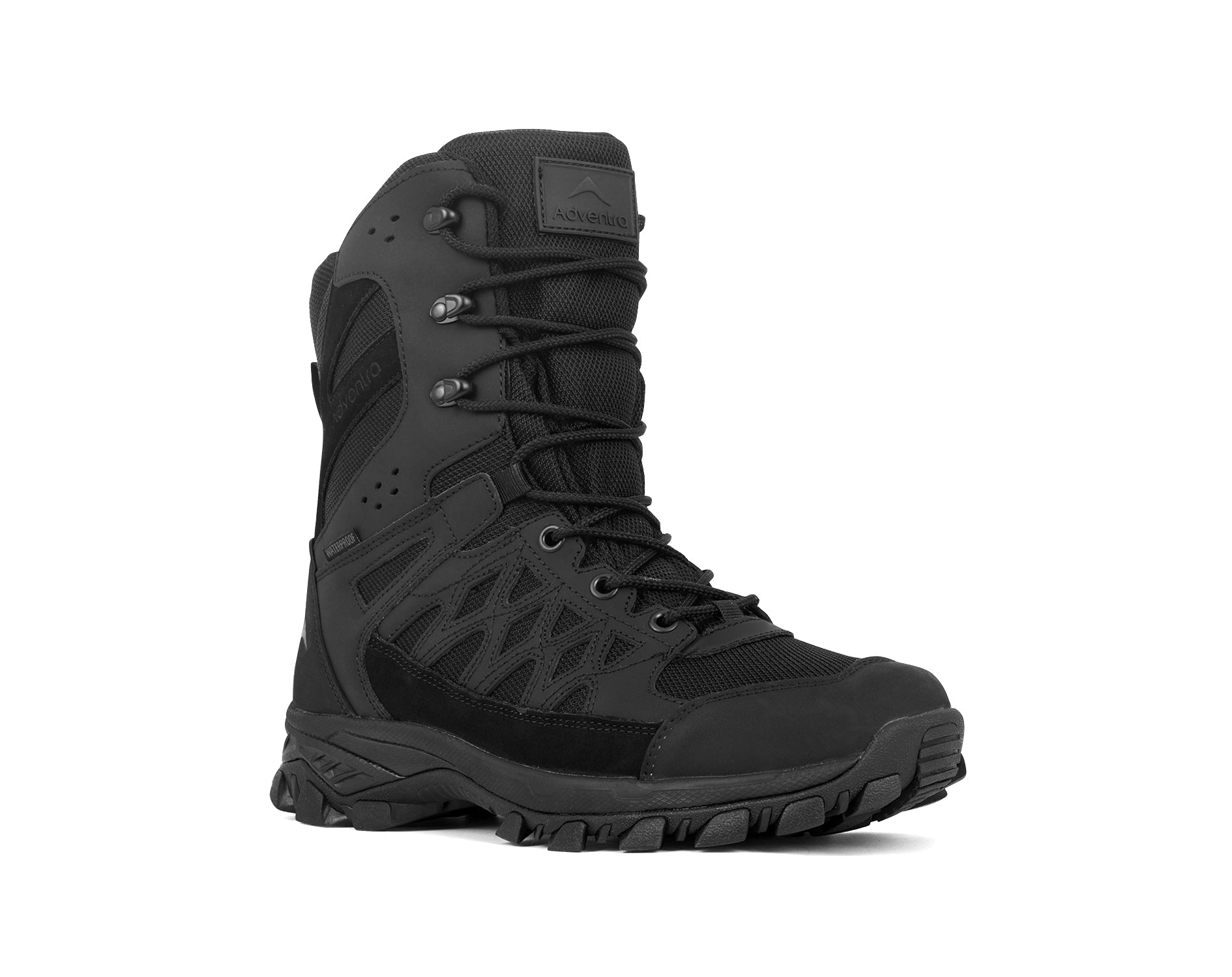 Men Waterproof High-Top Hiking Shoes with Cushioned Comfort (WH1108) Black