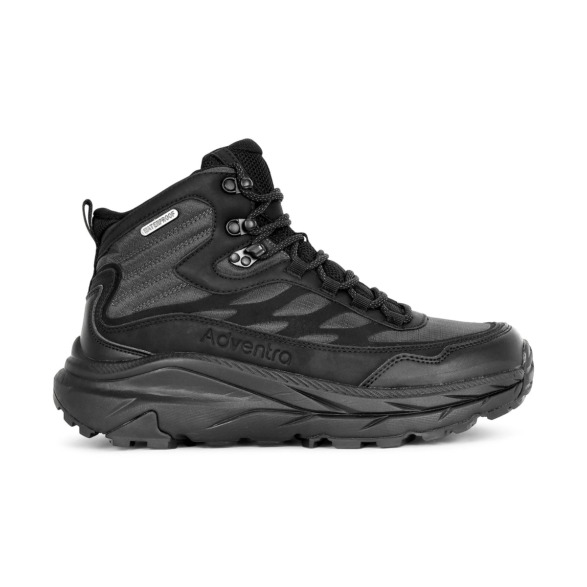 Waterproof Mid Ankle Hiking Shoes with Anti-Skid Rubber Sole (ET1112) - Black-thumbmail-6