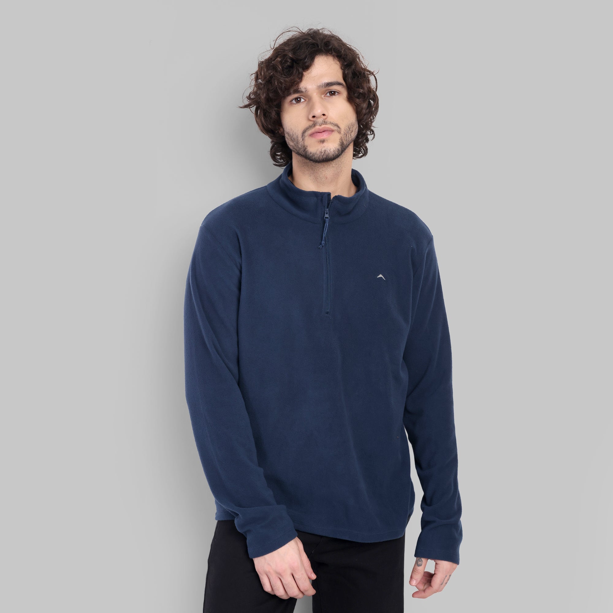 Half Zip Fleece Jacket – Lightweight (ET1000) Navy Blue-thumbmail-3