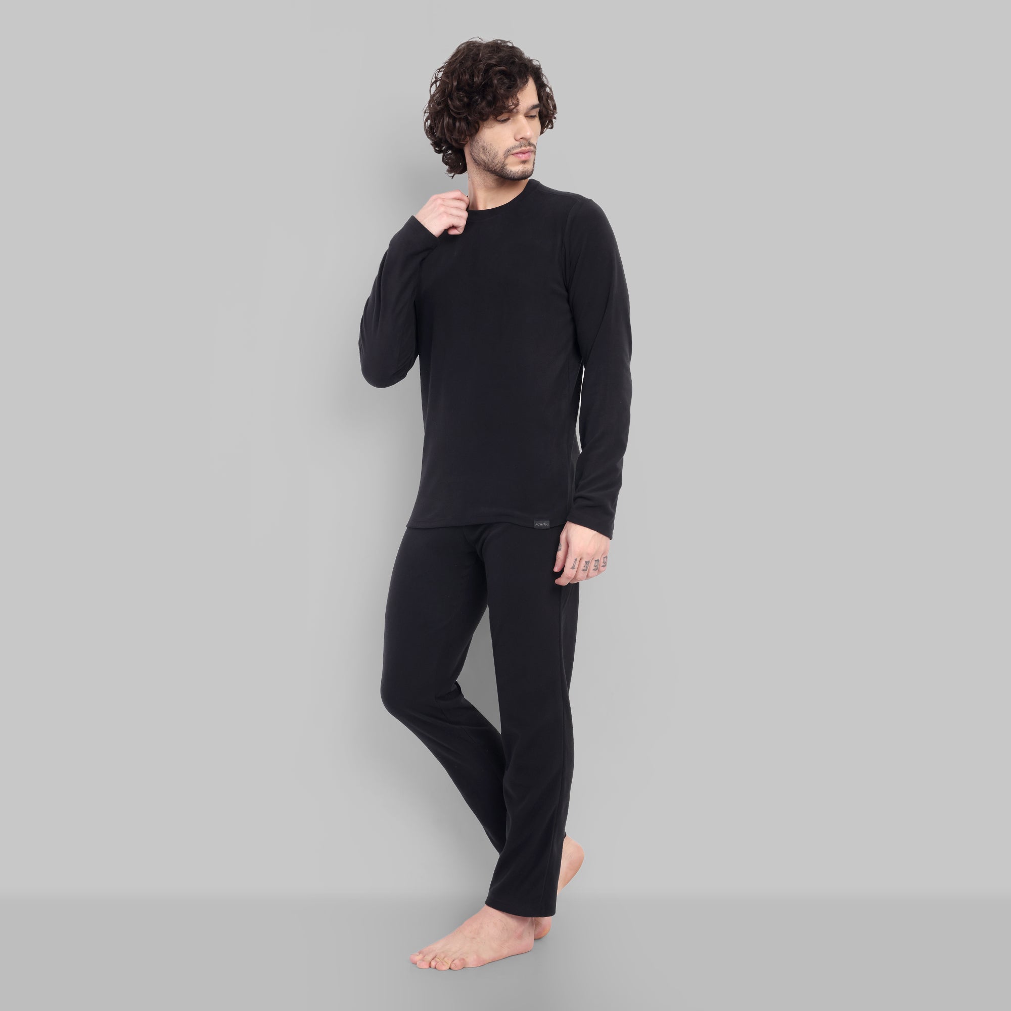 Fleece Thermal Bottom Wear – Winter Base Layer (EH500) Black-thumbmail-3