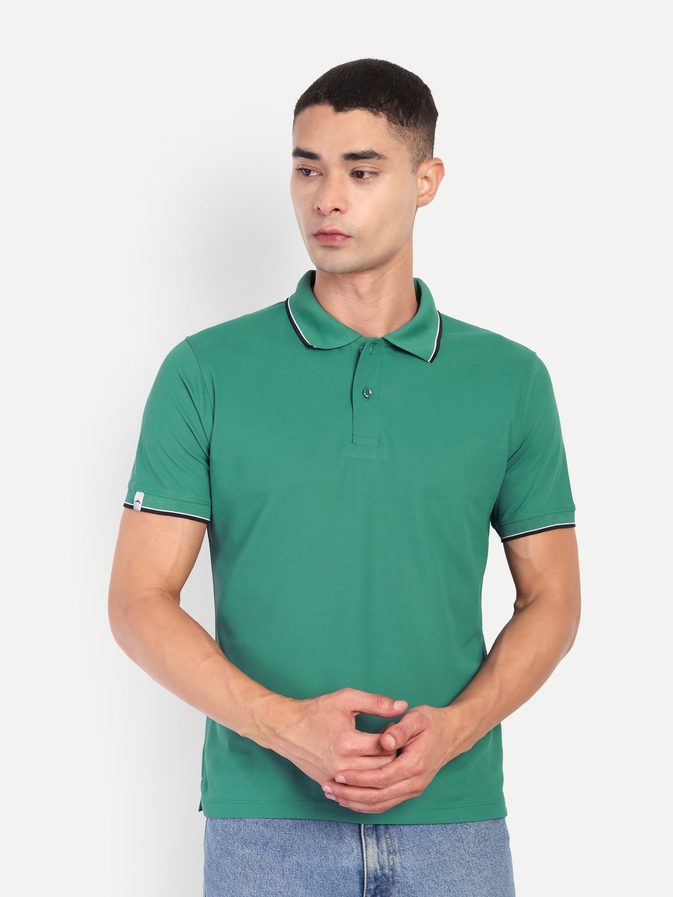 Adventra Polo Half Sleeve Tshirt ADP100 (Green)-thumbmail-3