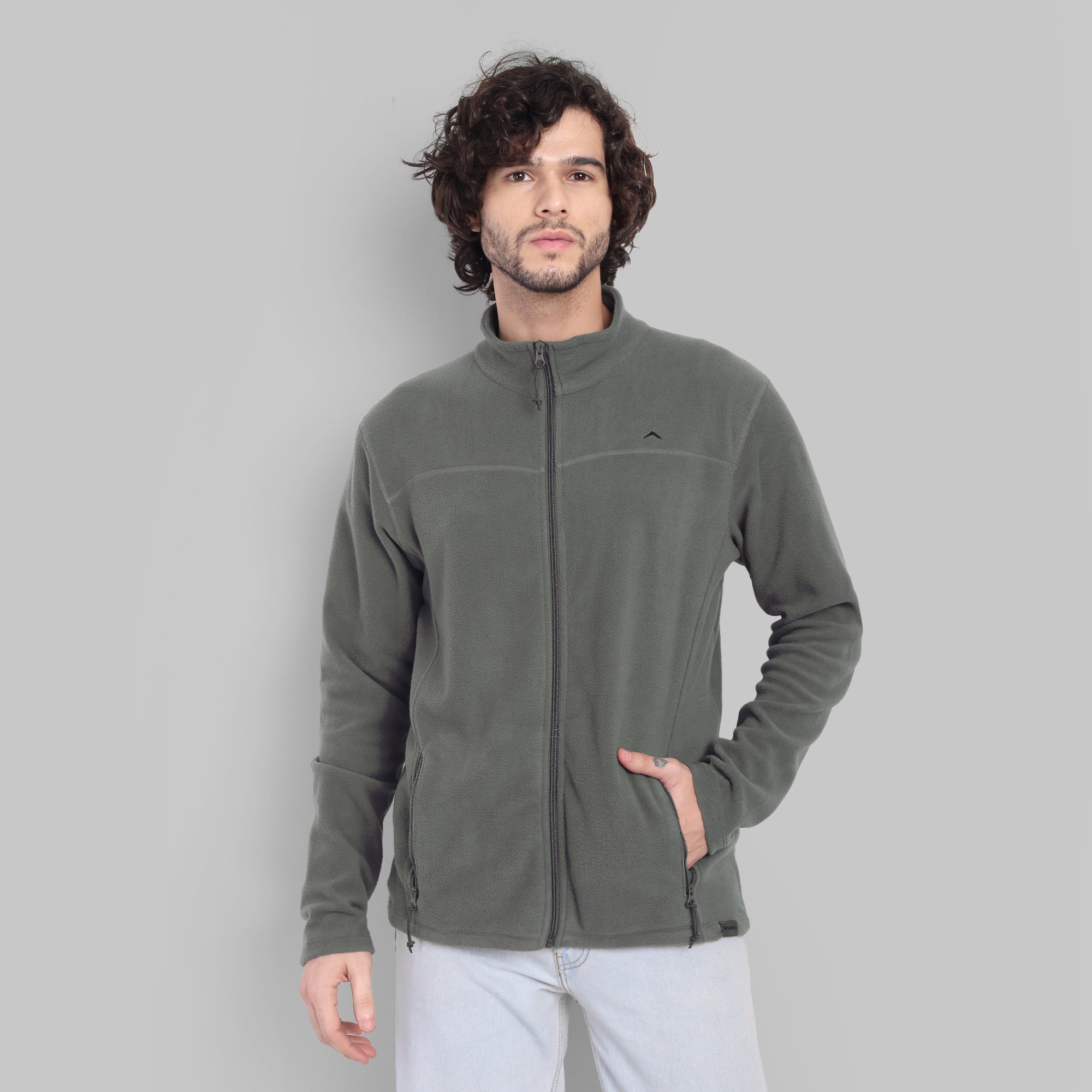 Full Zip Fleece Jacket – Lightweight (ET1000) Pewter Grey-thumbmail-3