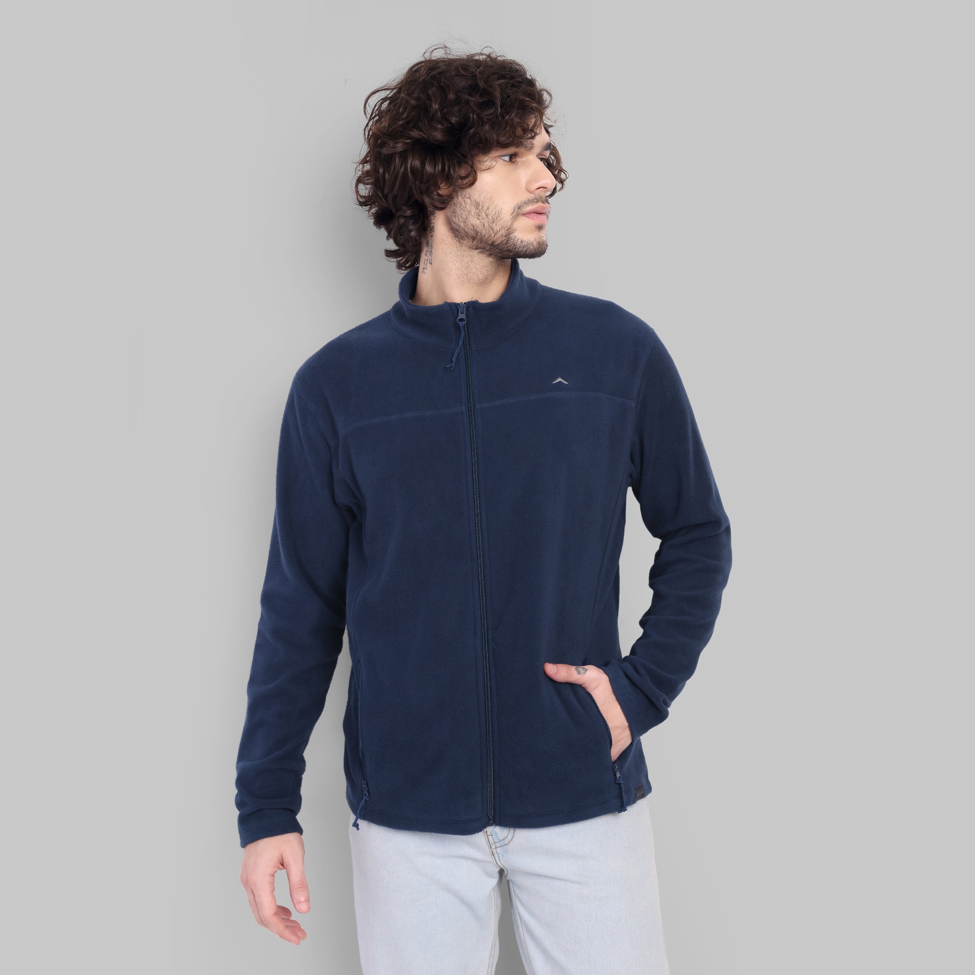 Full Zip Fleece Jacket – Lightweight (ET1000) Navy Blue-thumbmail-3