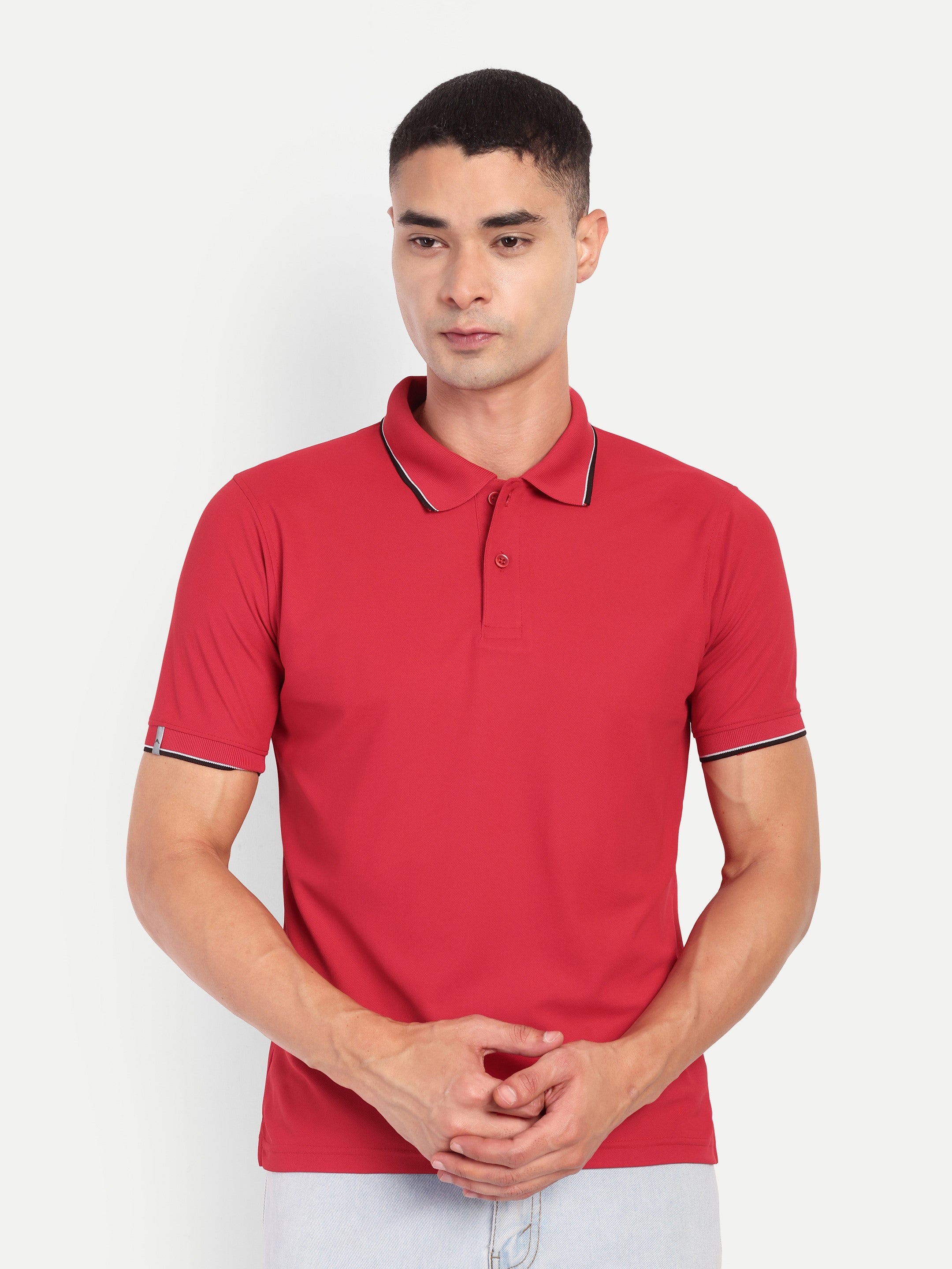 Adventra Polo Half Sleeve Tshirt ADP100 (Red)-thumbmail-3