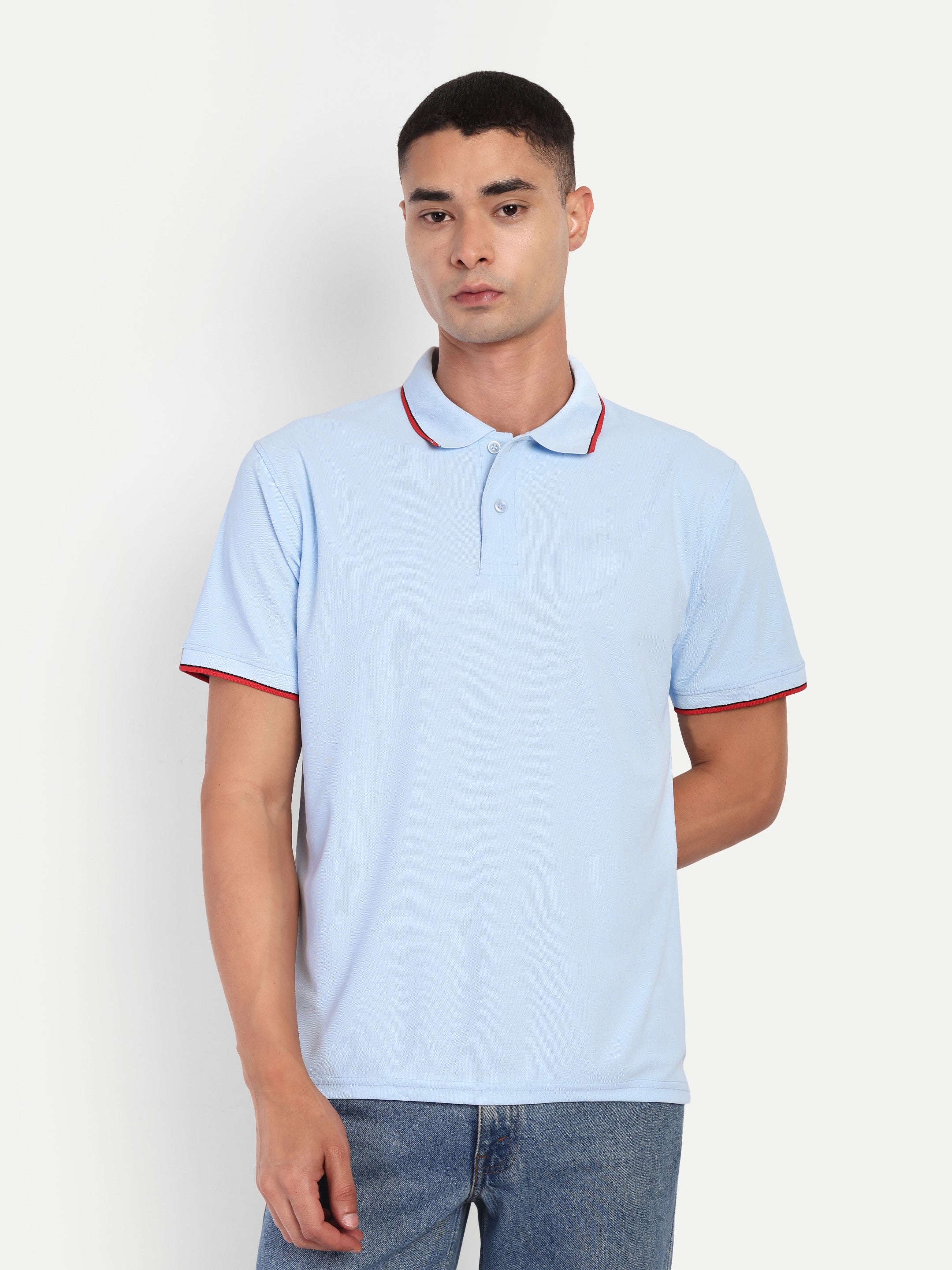 Adventra Polo Half Sleeve Tshirt ADP100 (Sky Blue)-thumbmail-3