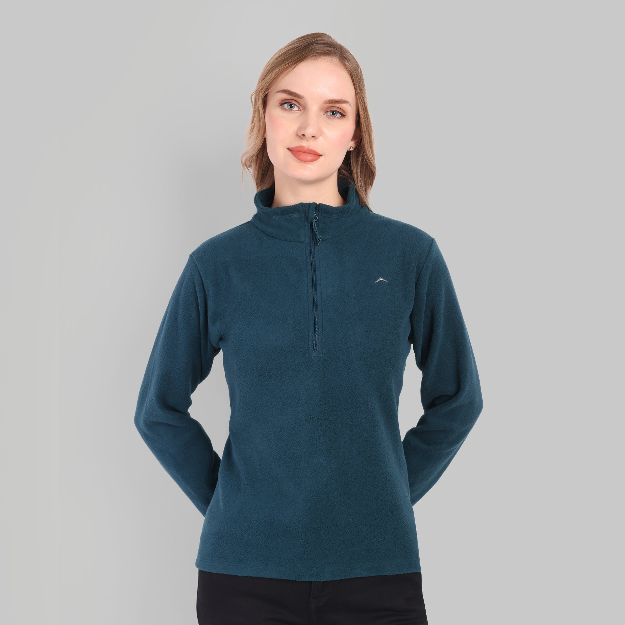 Women Half Zip Fleece Jacket – Lightweight (ET1000) Navy Blue-thumbmail-3
