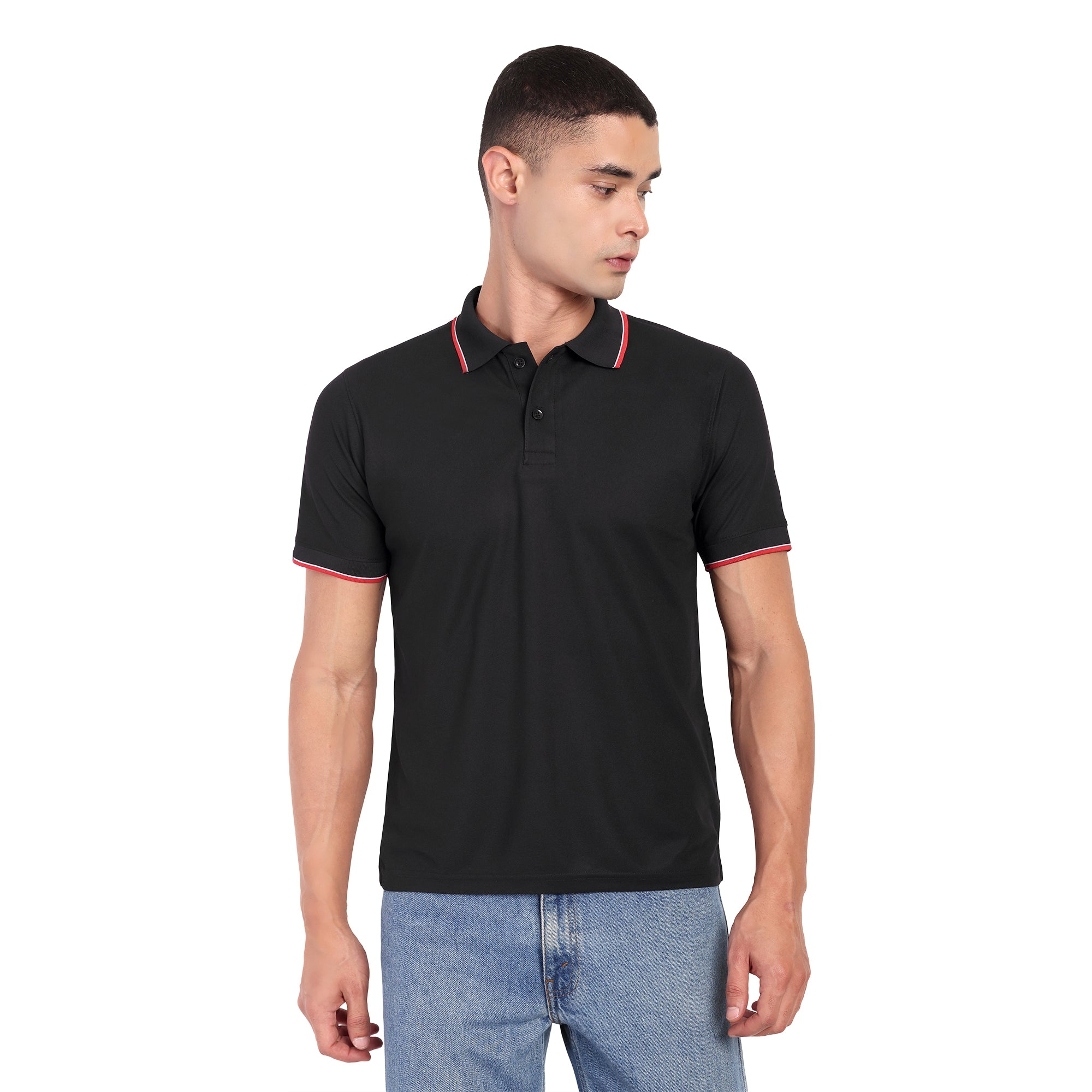 Adventra Polo Half Sleeve Tshirt ADP100 (Black)