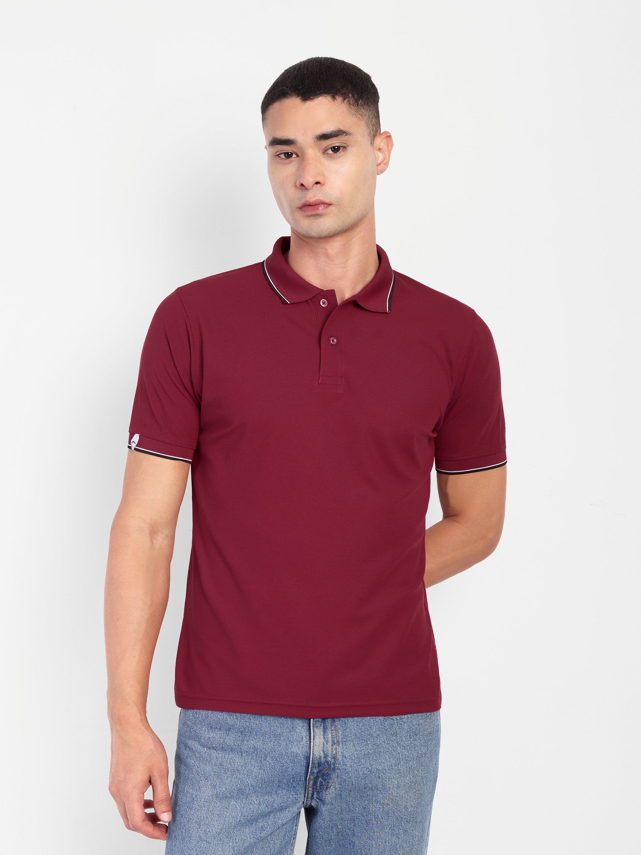 Adventra Polo Half Sleeve Tshirt ADP100 (Dark Red)-thumbmail-3