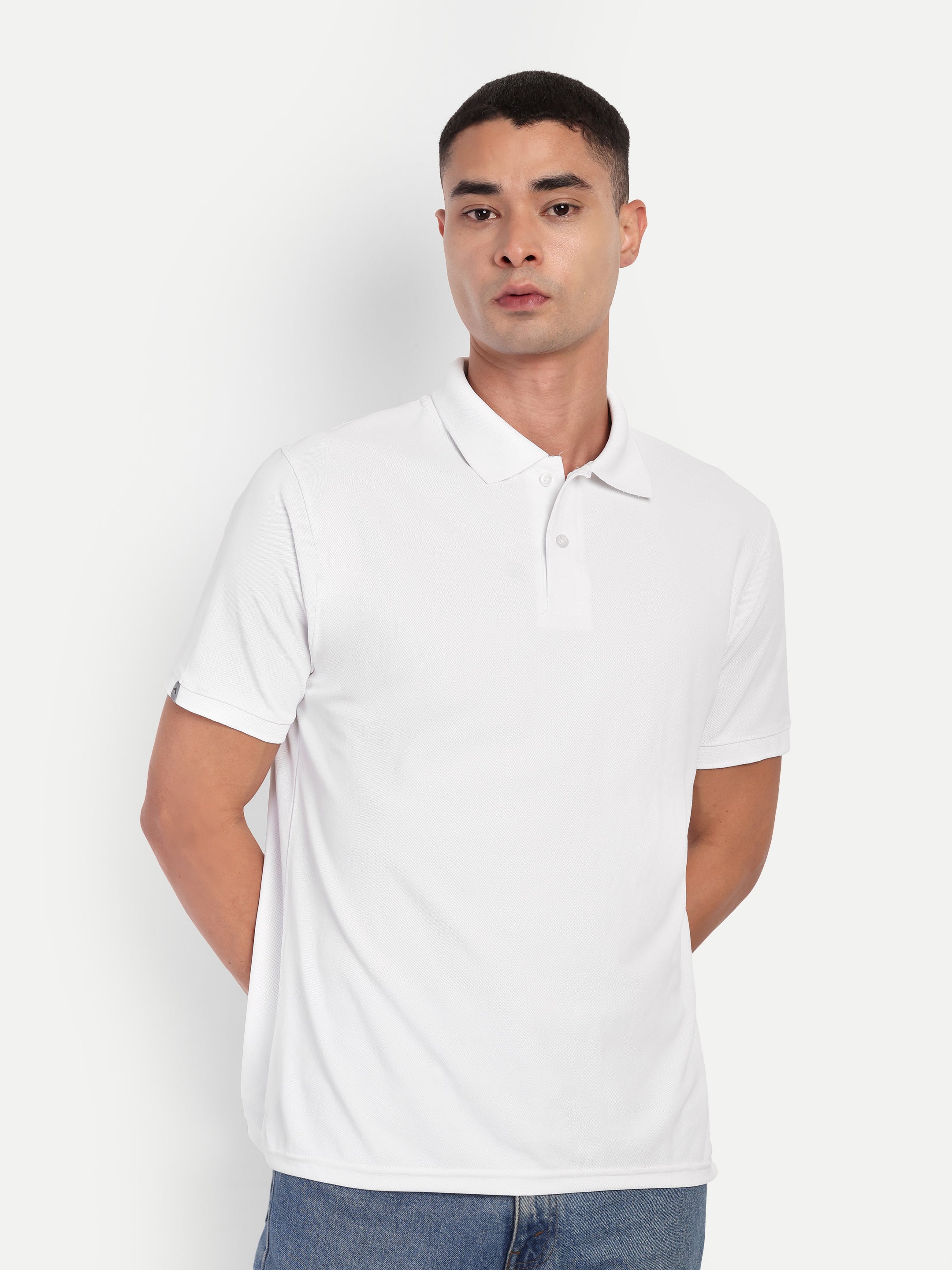 Adventra Polo Half Sleeve Tshirt ADP100 (White)-thumbmail-3