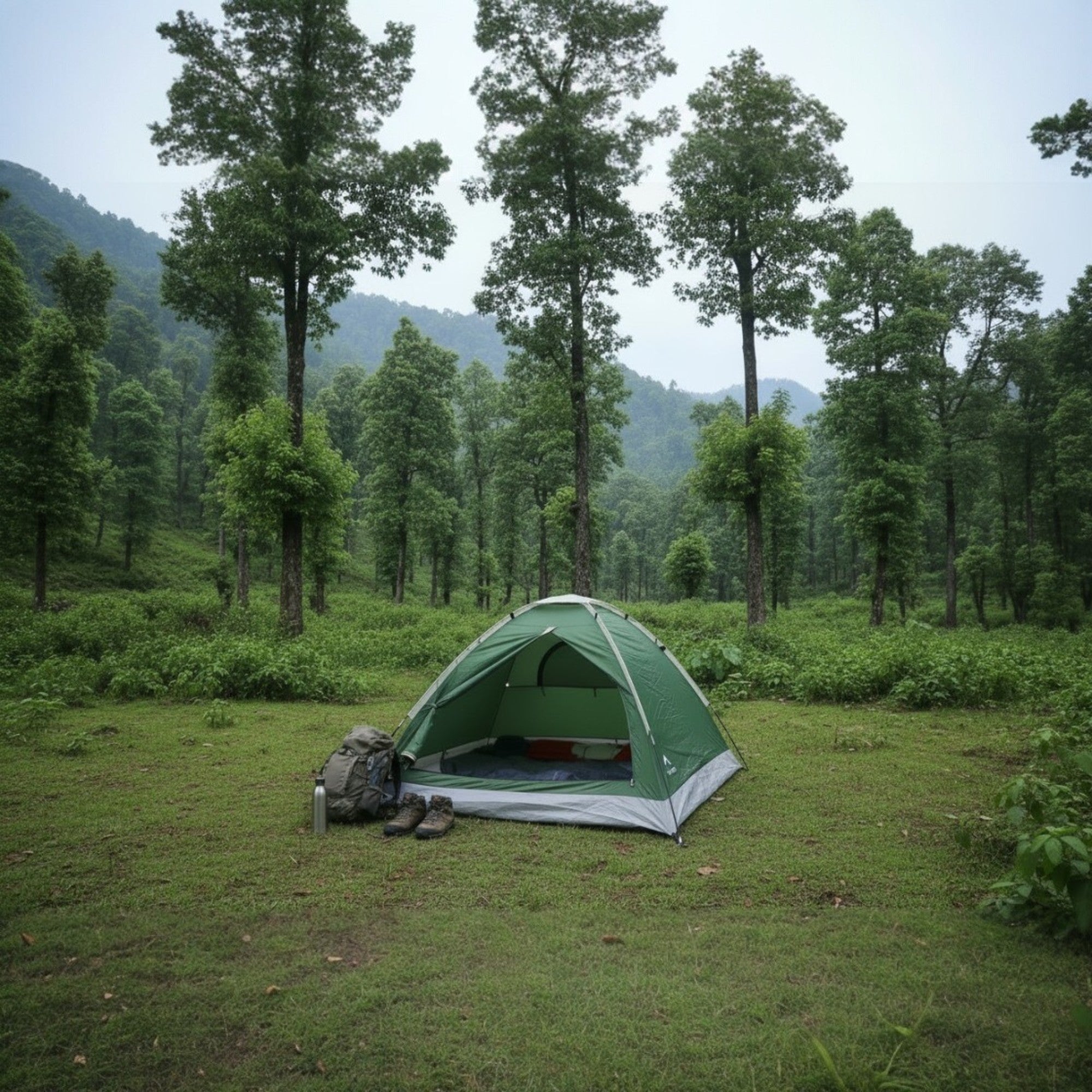 2-Person Camping Tent with UV Protection & Waterproof Flysheet (ET1102) Green-thumbmail-2