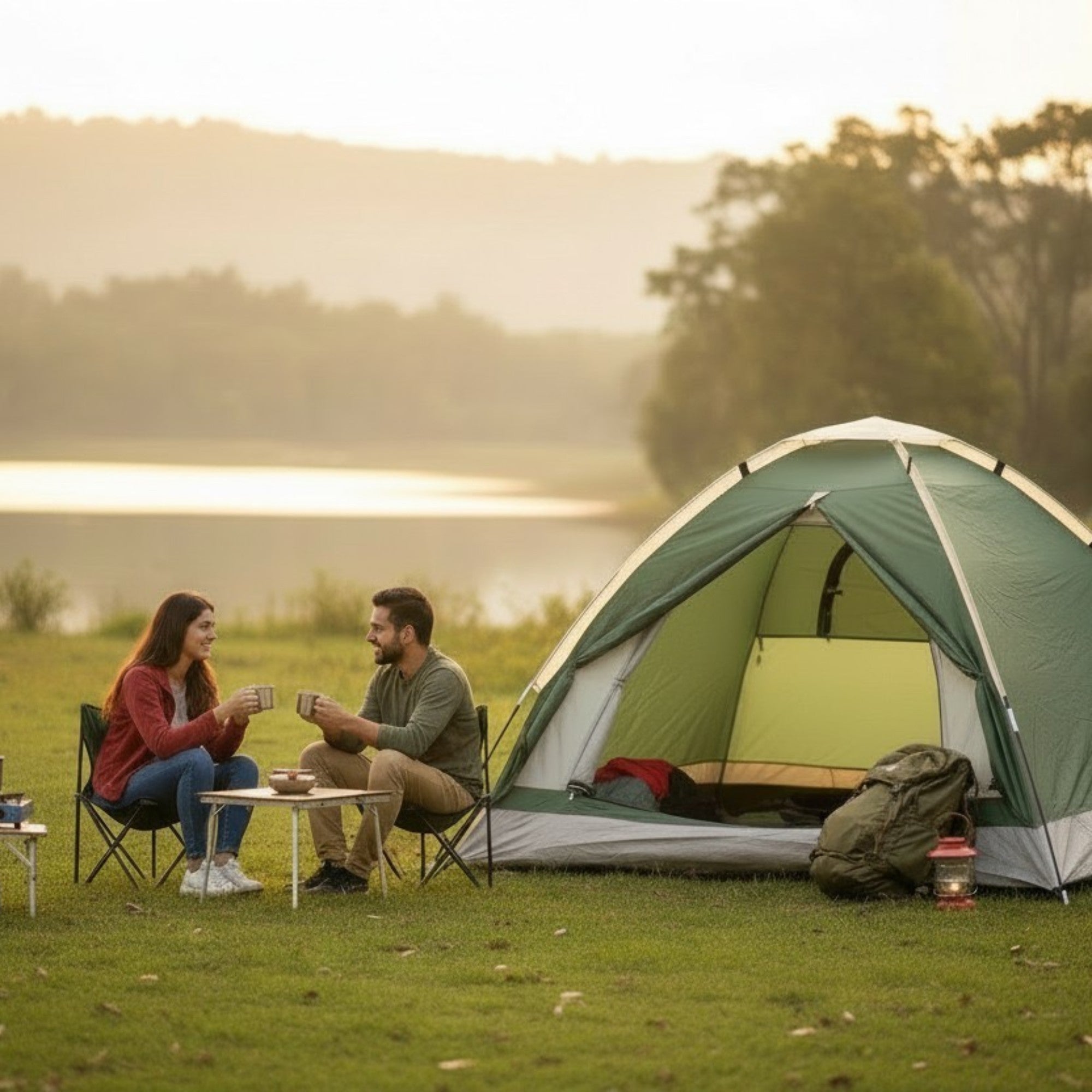 2-Person Camping Tent with UV Protection & Waterproof Flysheet (ET1102) Green-thumbmail-5