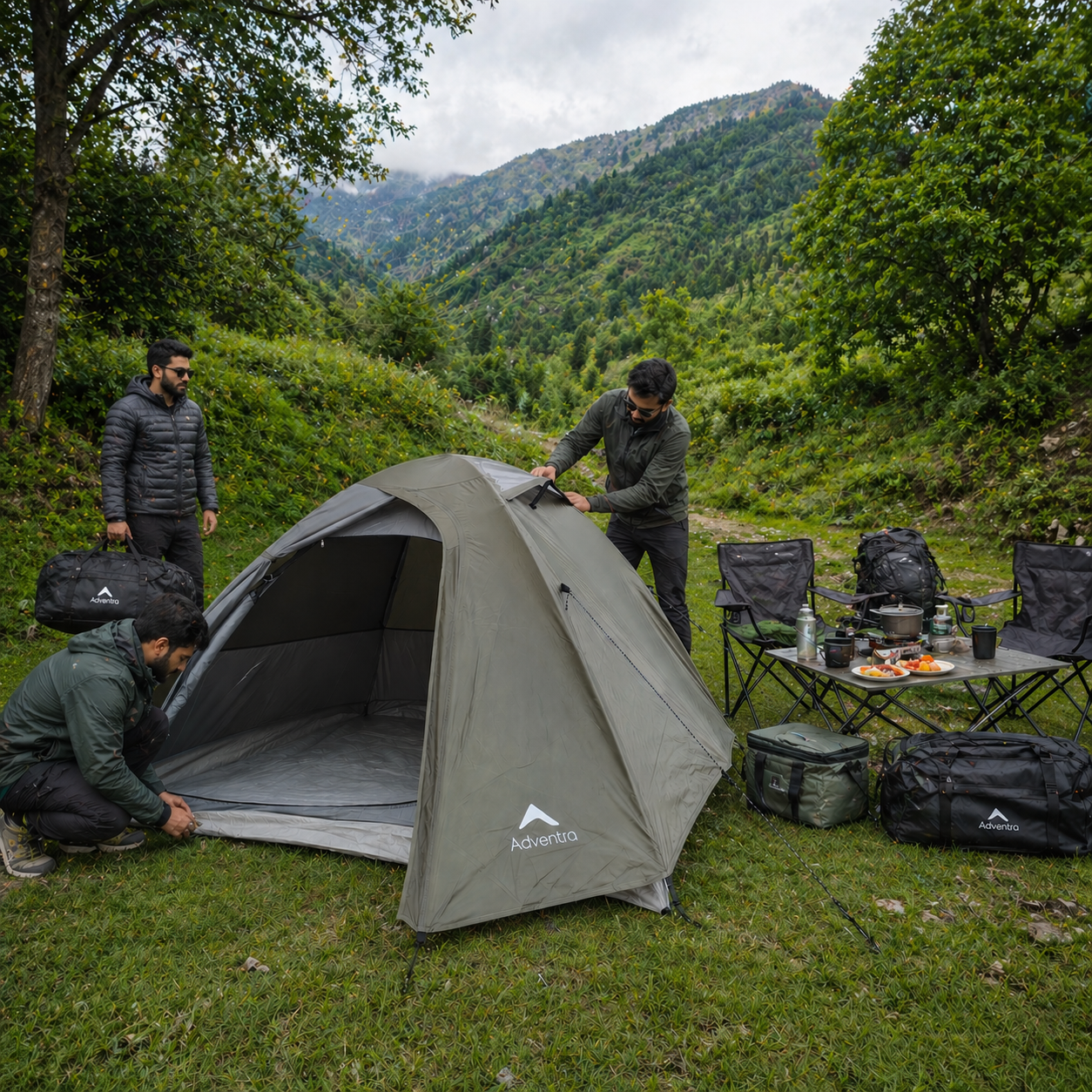 3 Person Waterproof Camping Tent with Aluminium Poles | ET1103-thumbmail-5