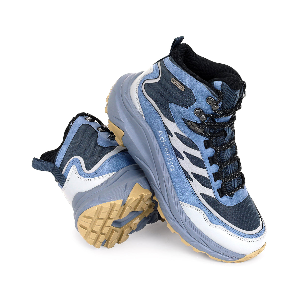 Waterproof Mid Ankle Hiking Shoes with Anti-Skid Rubber Sole (ET1112) - Blue-thumbmail-7