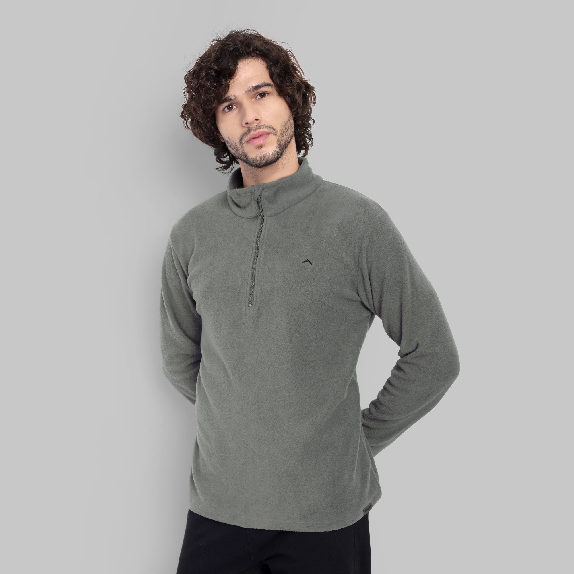 Half Zip Fleece Jacket – Lightweight (ET1000) Pewter Grey-thumbmail-4