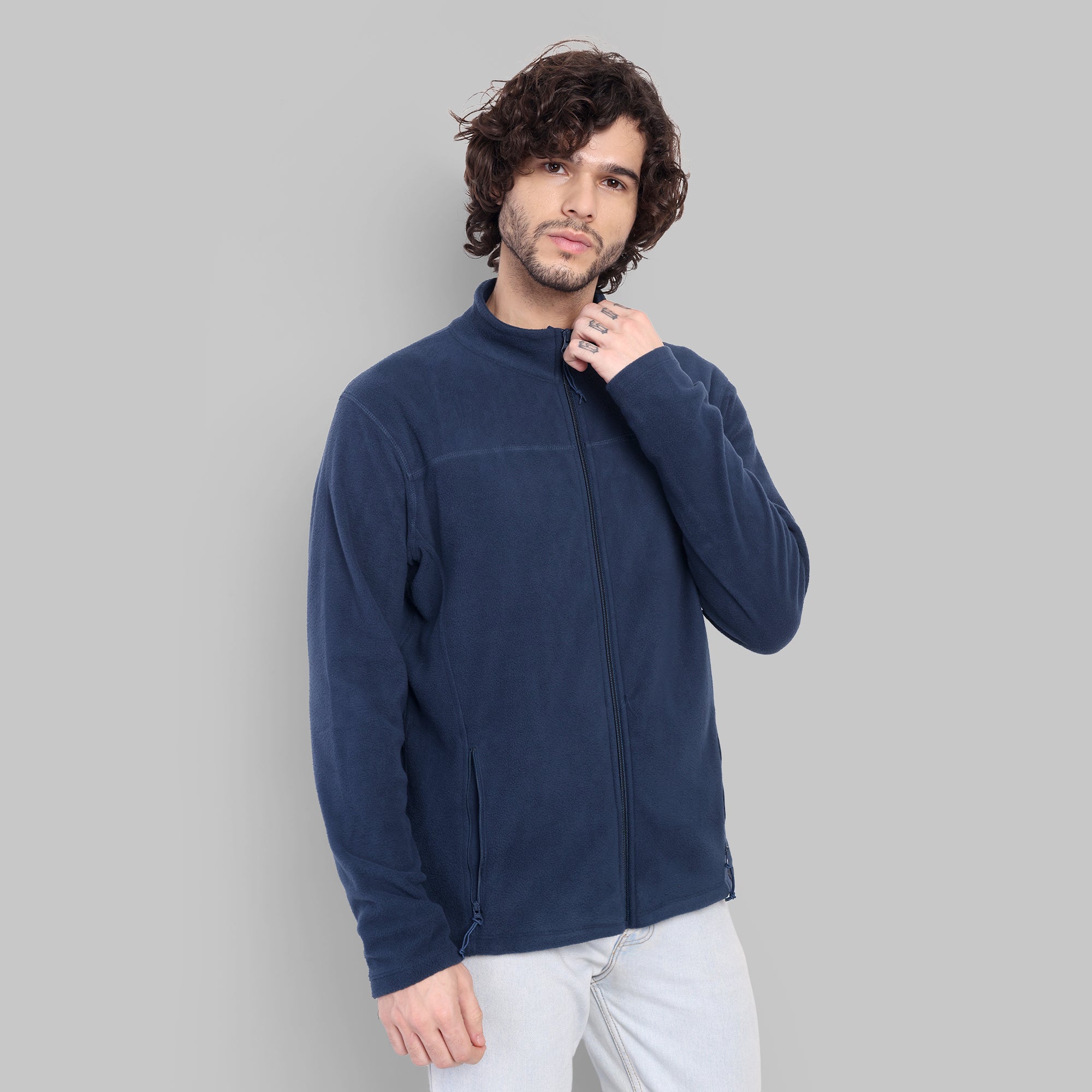 Full Zip Fleece Jacket – Lightweight (ET1000) Navy Blue-thumbmail-4