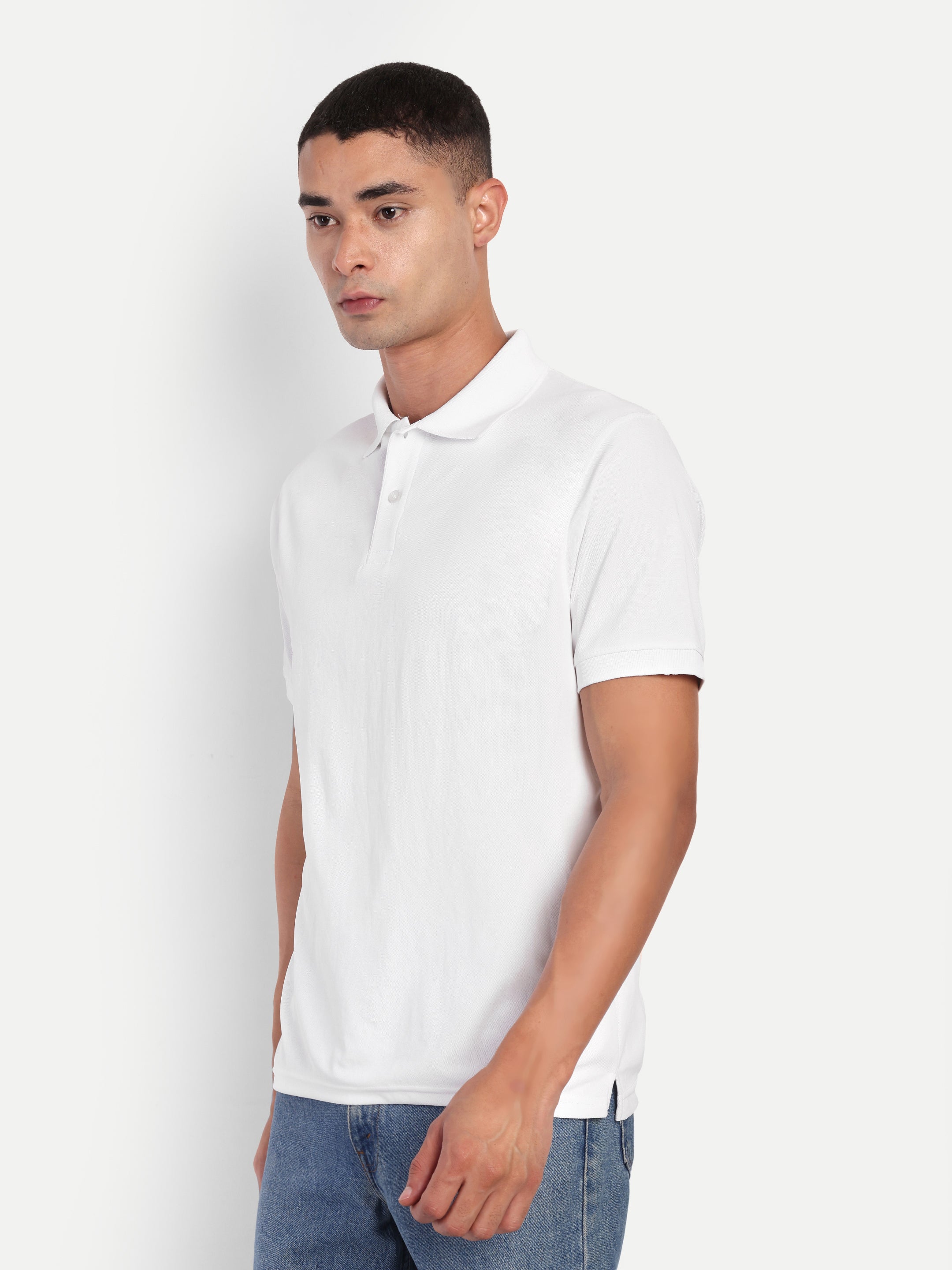 Adventra Polo Half Sleeve Tshirt ADP100 (White)-thumbmail-4