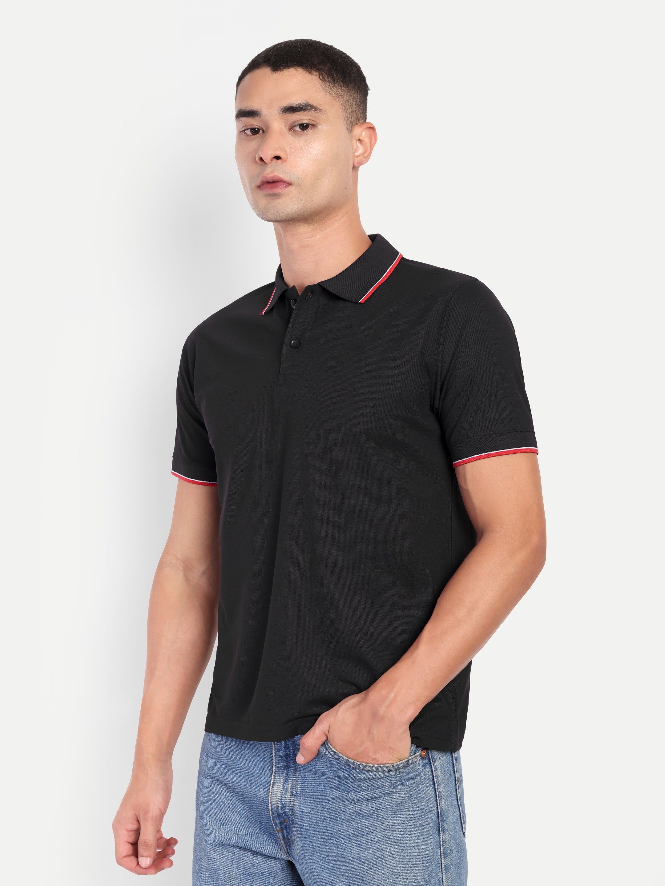Adventra Polo Half Sleeve Tshirt ADP100 (Black)-thumbmail-3