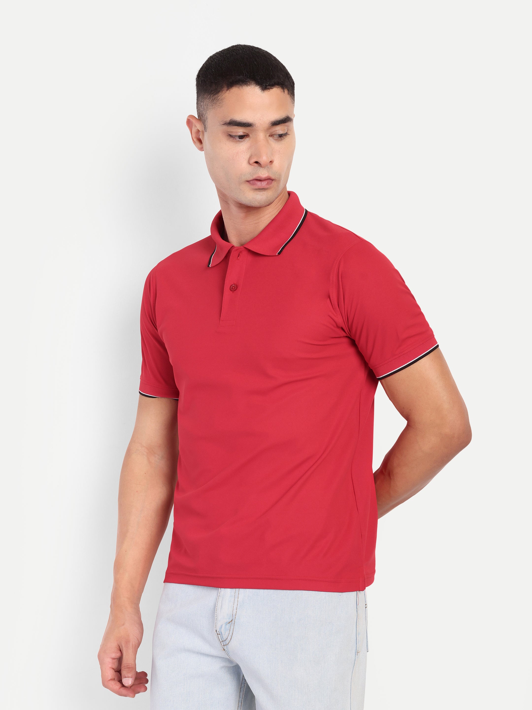 Adventra Polo Half Sleeve Tshirt ADP100 (Red)-thumbmail-4