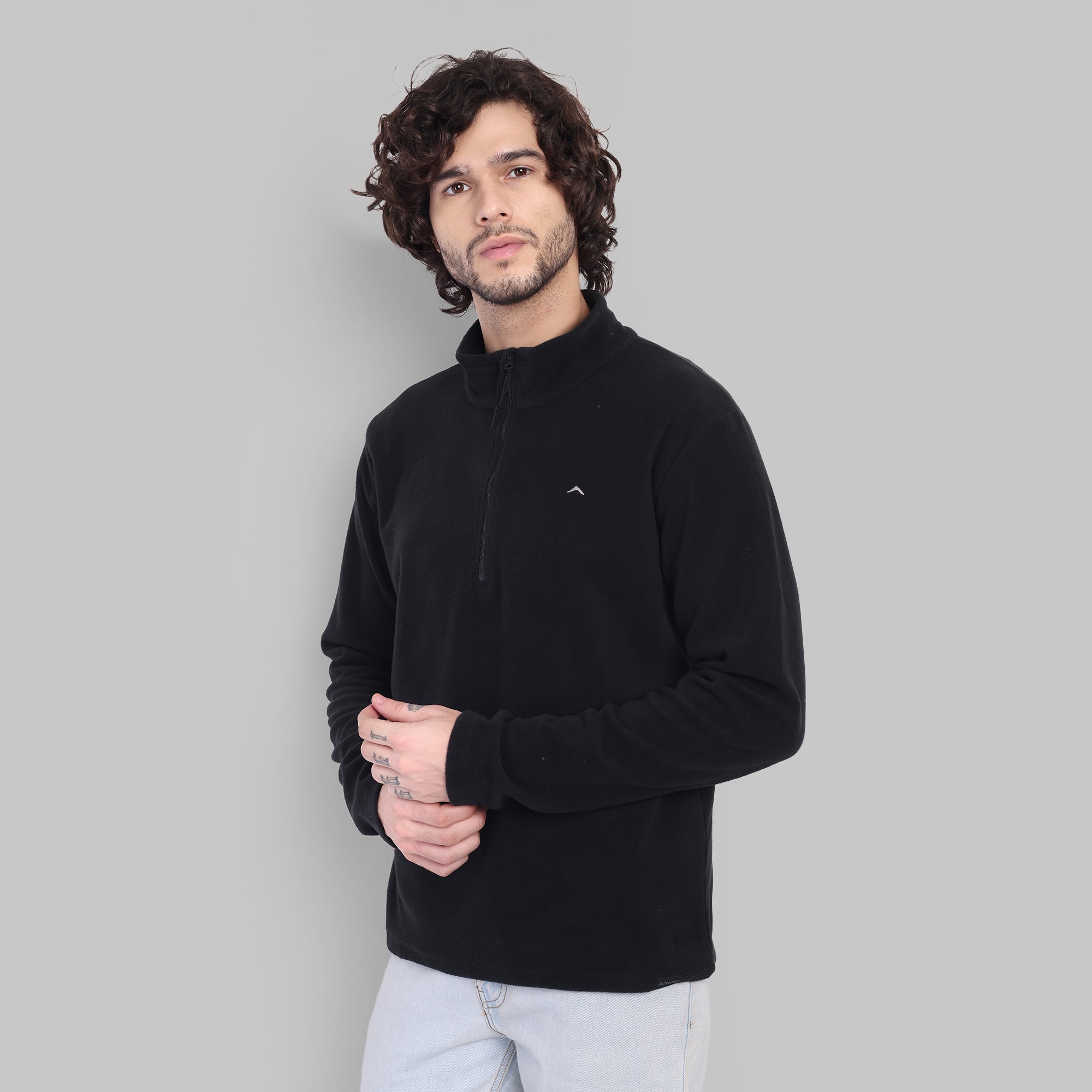 Half Zip Fleece Jacket – Lightweight (ET1000) Black-thumbmail-5
